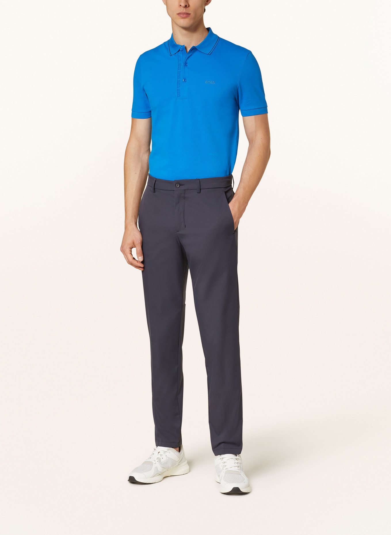 BOSS Piqué-Poloshirt PAULE Slim Fit, Farbe: BLAU (Bild 2)