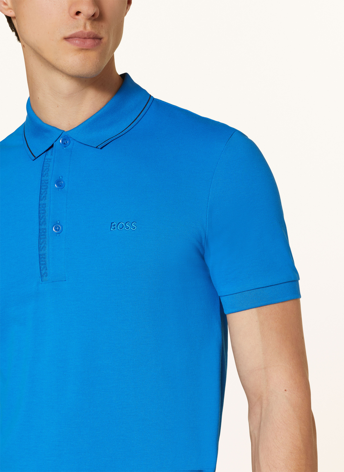 BOSS Piqué-Poloshirt PAULE Slim Fit, Farbe: BLAU (Bild 4)