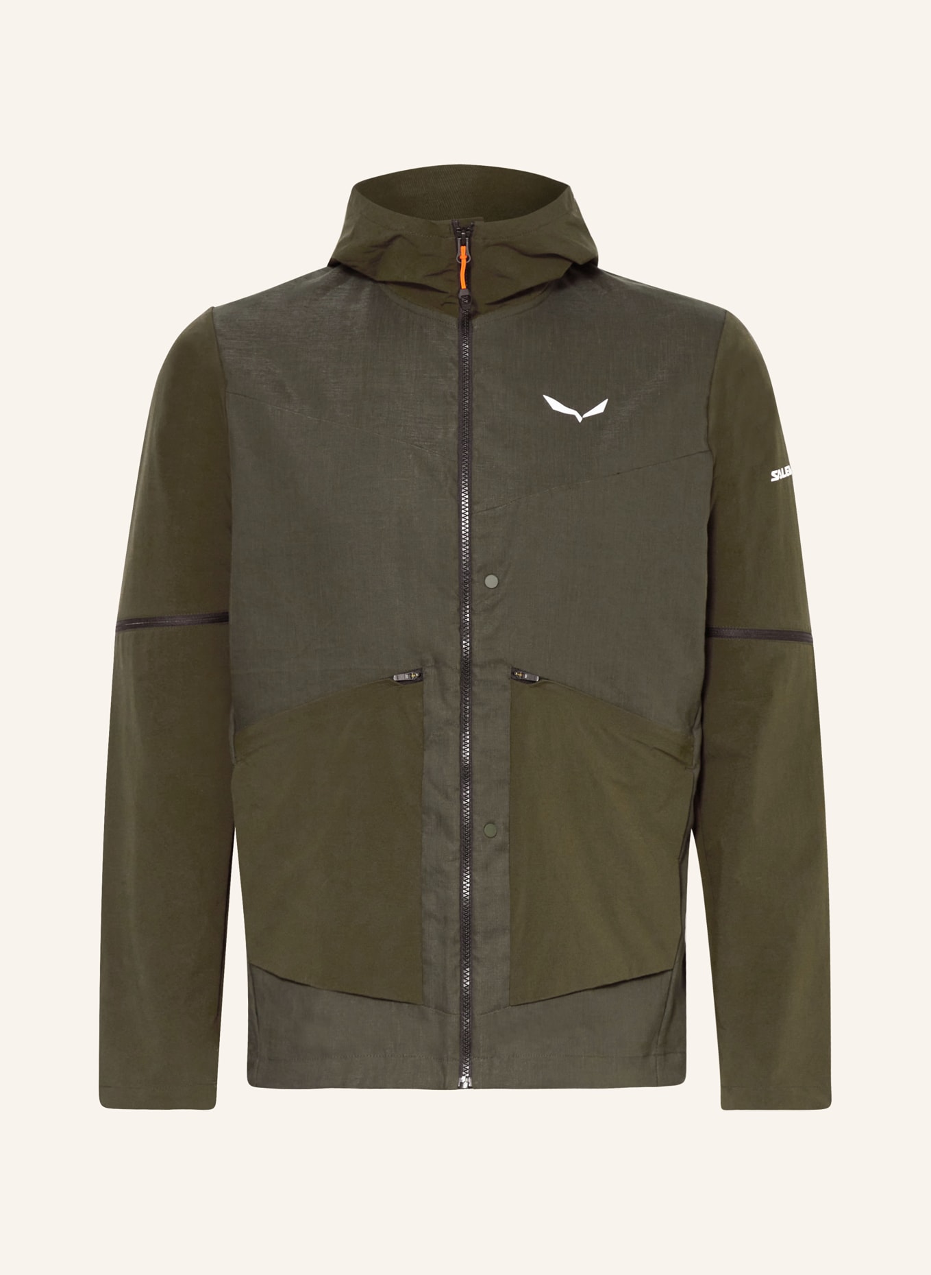 SALEWA Outdoor jacket PUEZ HEMP DURASTRETCH with detachable sleeves, Color: KHAKI (Image 1)
