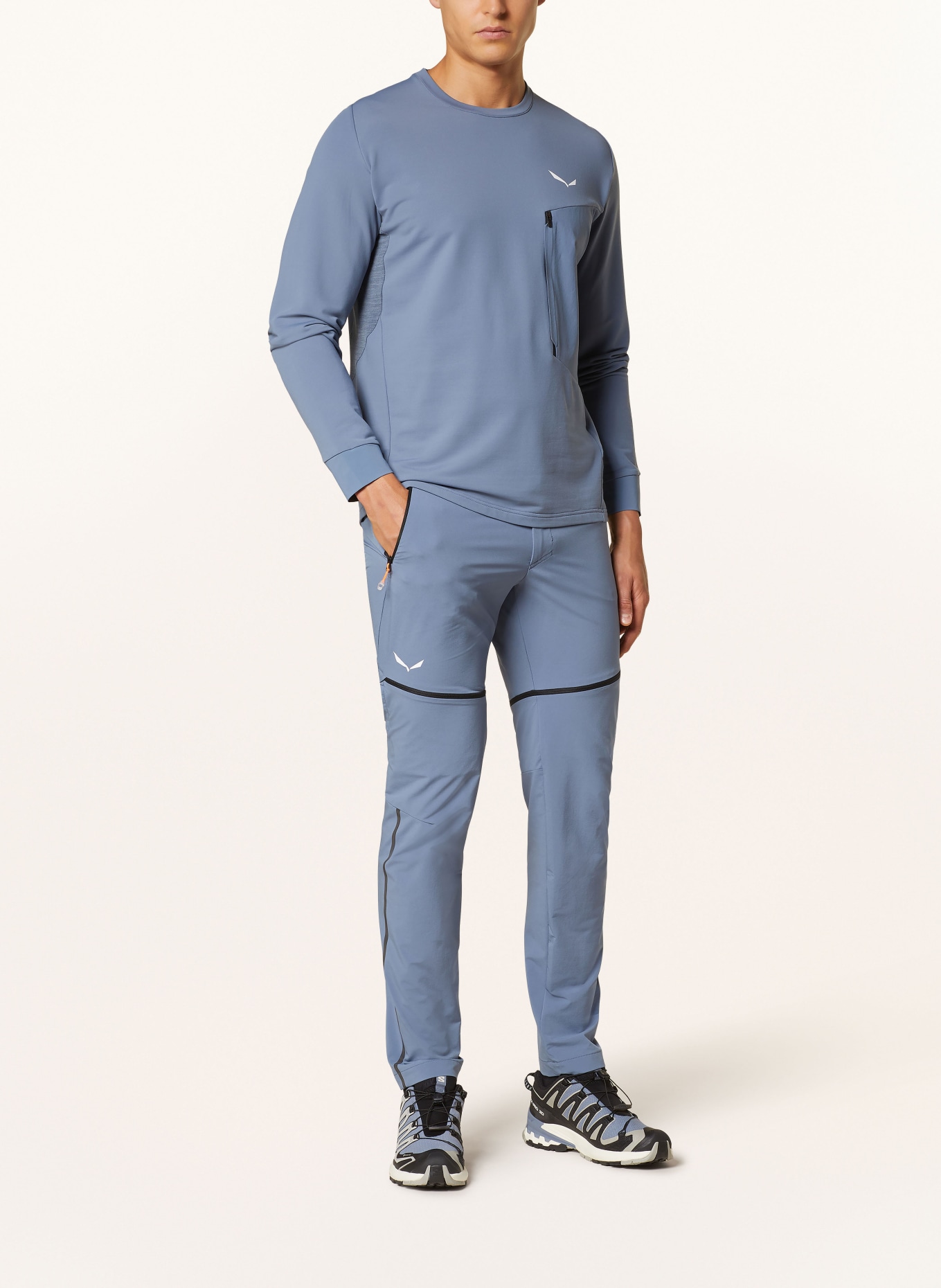 SALEWA Long sleeve shirt PUEZ ALPINE MERINO DURASTRETCH, Color: BLUE GRAY (Image 2)