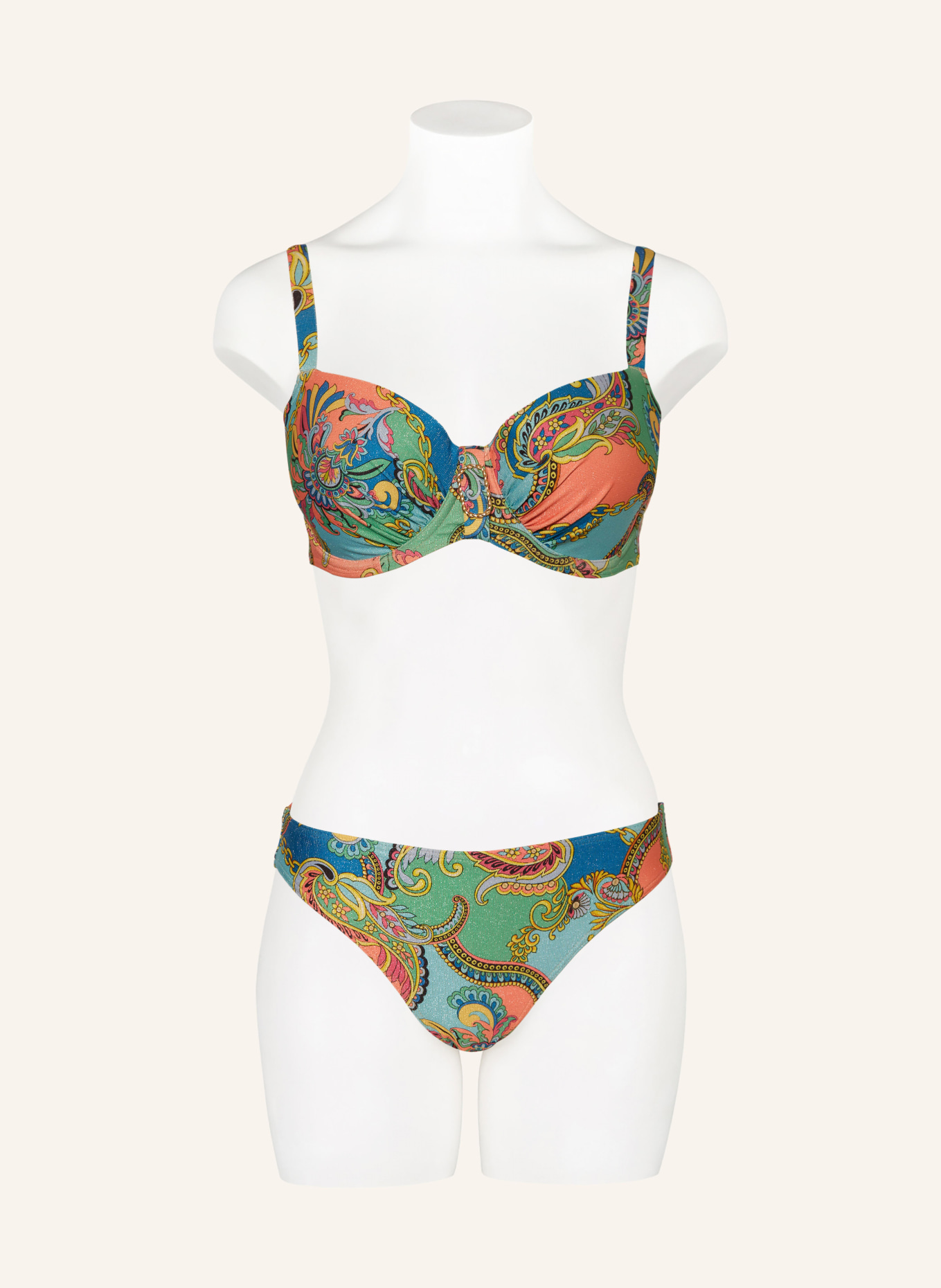 PrimaDonna Bügel-Bikini-Top CELAYA mit Glitzergarn, Farbe: HELLBLAU/ HELLGRÜN/ GELB (Bild 2)