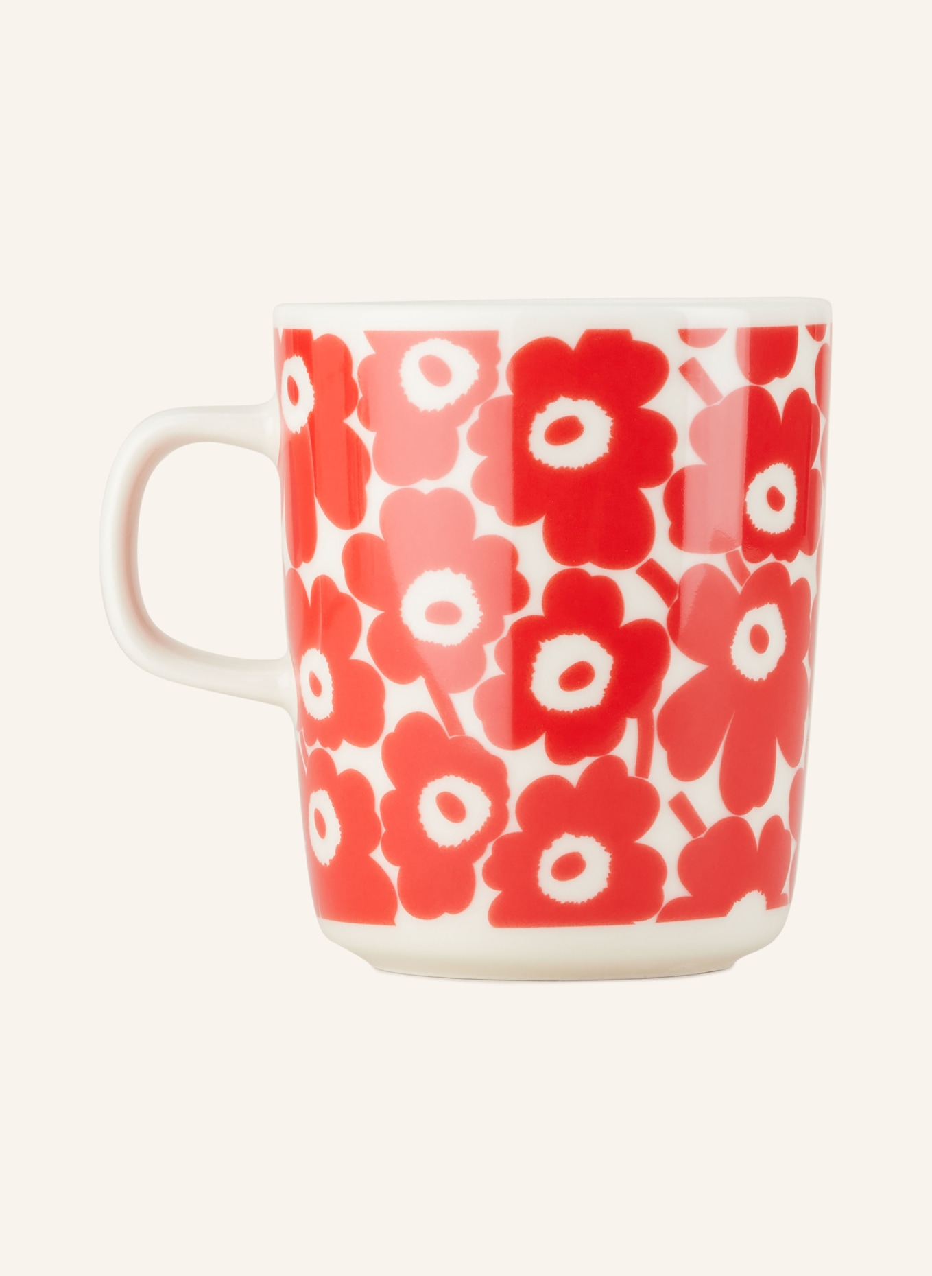 marimekko 2er-Set Henkelbecher OIVA/UNIKKO, Farbe: CREME/ ROT (Bild 2)