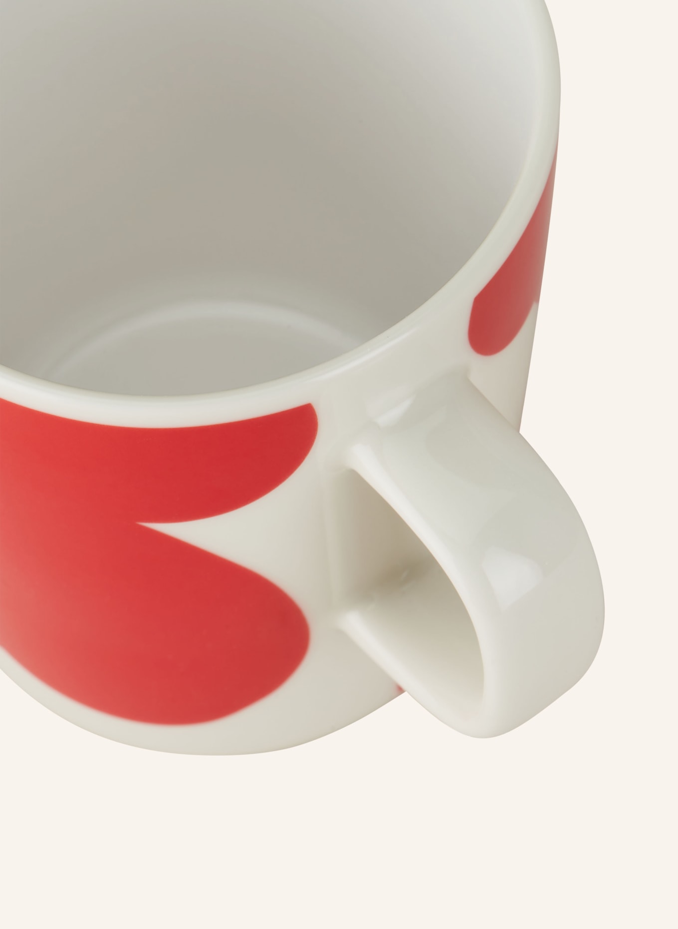 marimekko Set of 2 mugs OIVA/UNIKKO, Color: CREAM/ RED (Image 3)