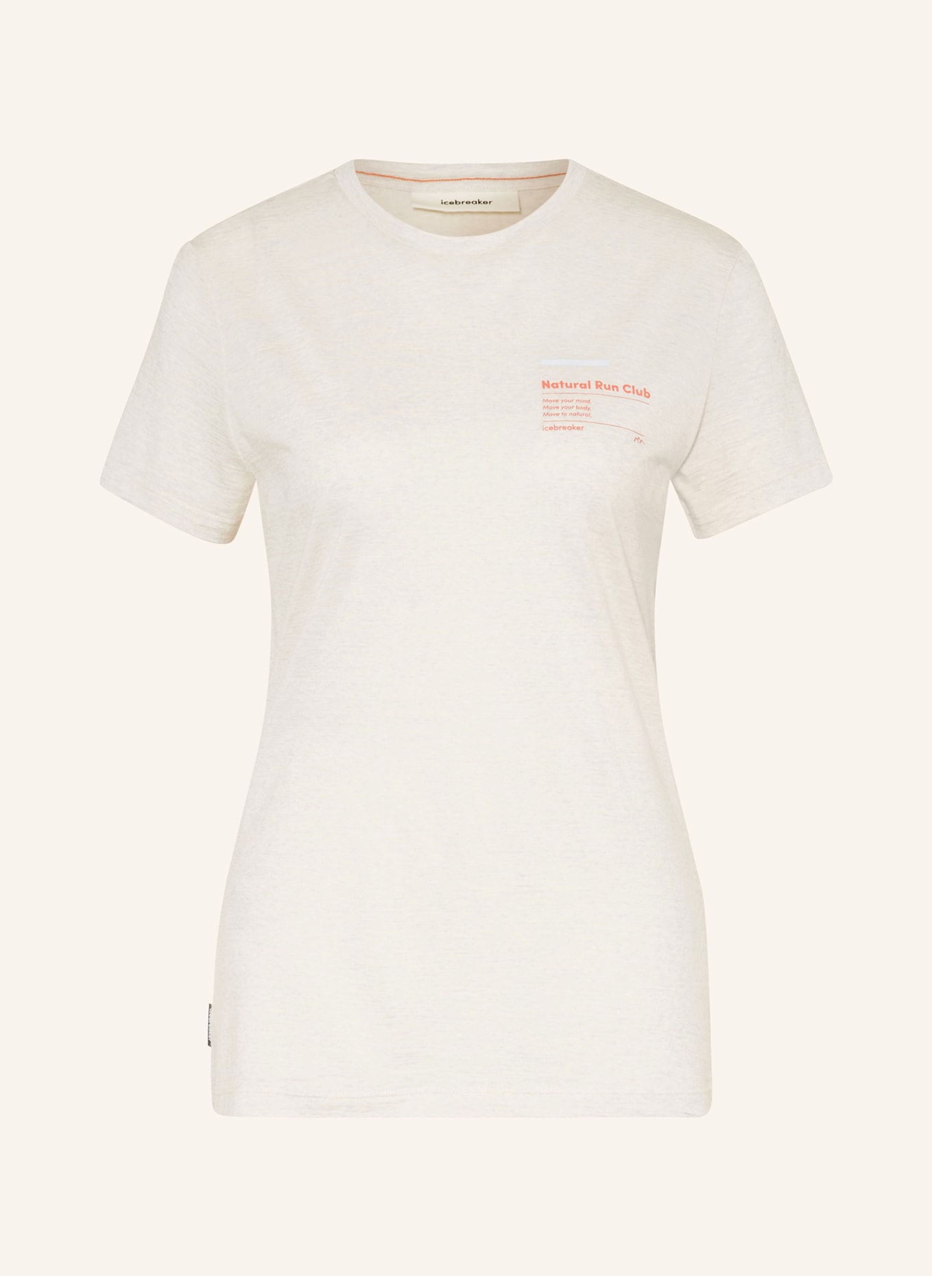 icebreaker T-Shirt MERINO TECH LITE III aus Merinowolle, Farbe: HELLGRAU/ HELLROT (Bild 1)