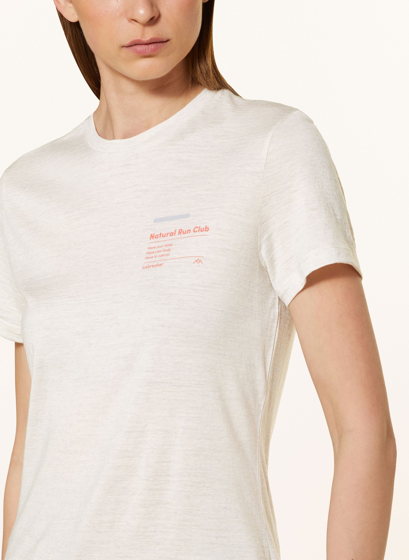 icebreaker T-shirt MERINO TECH LITE III z wełny merino, Kolor: JASNOCZARY/ JASNOCZERWONY (Obrazek 4)