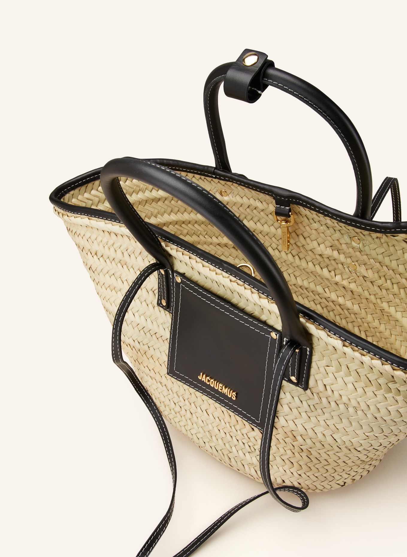 JACQUEMUS Shopper LE PANIER SOLI: SCHWARZ/ CREME
