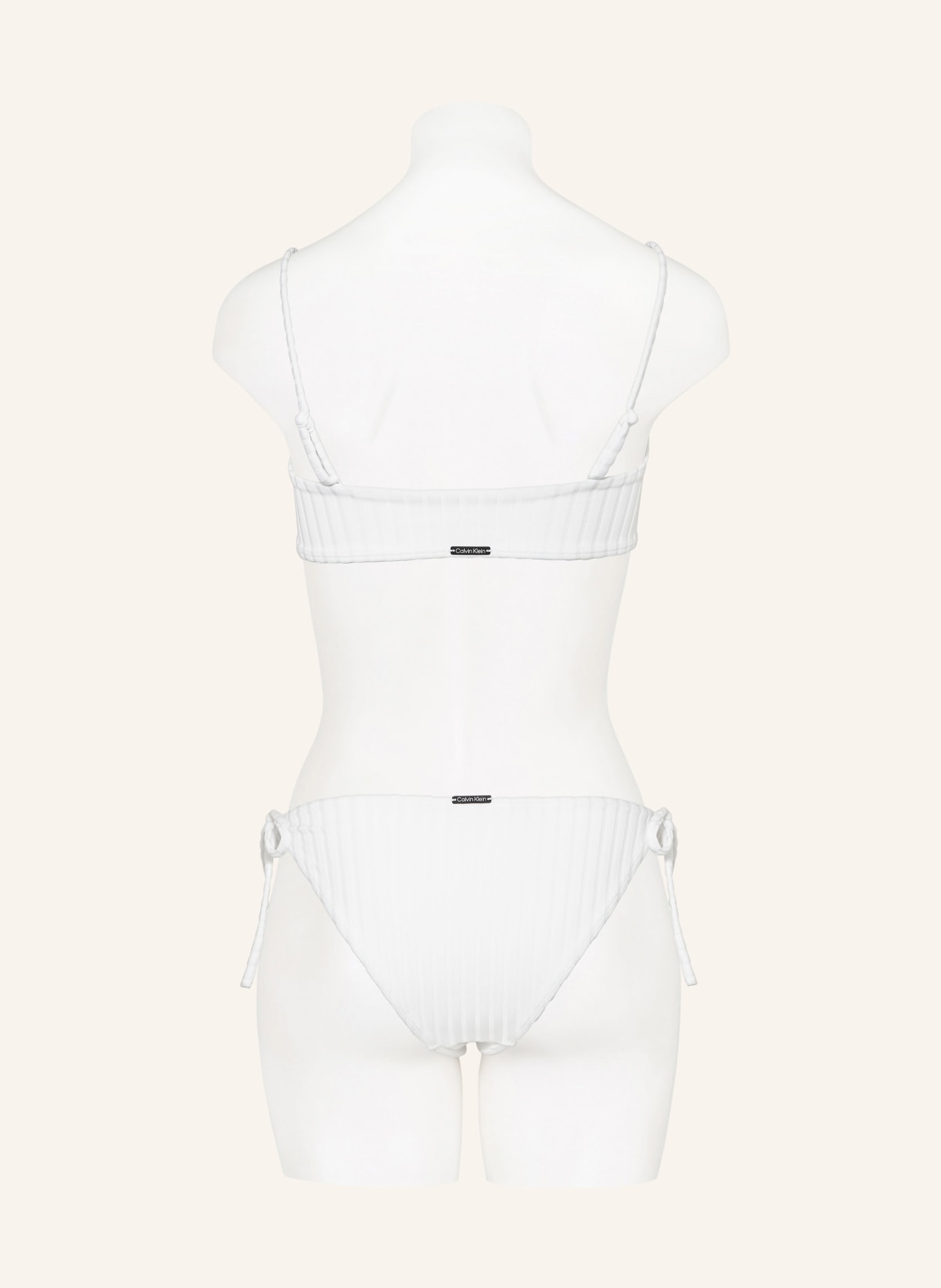 Calvin Klein Bandeau bikini top ARCHIVE RIB, Color: WHITE (Image 3)
