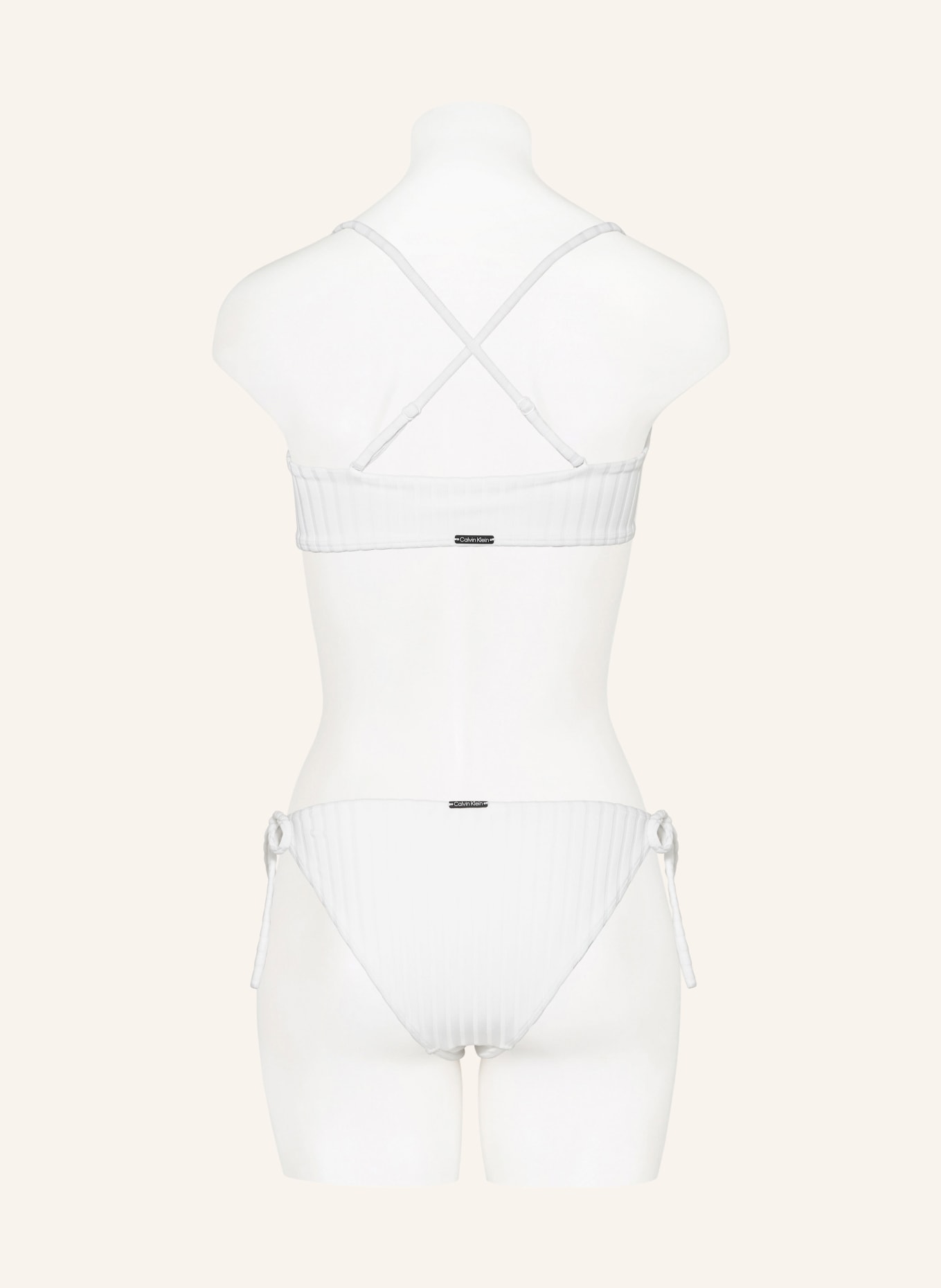 Calvin Klein Bandeau bikini top ARCHIVE RIB, Color: WHITE (Image 6)