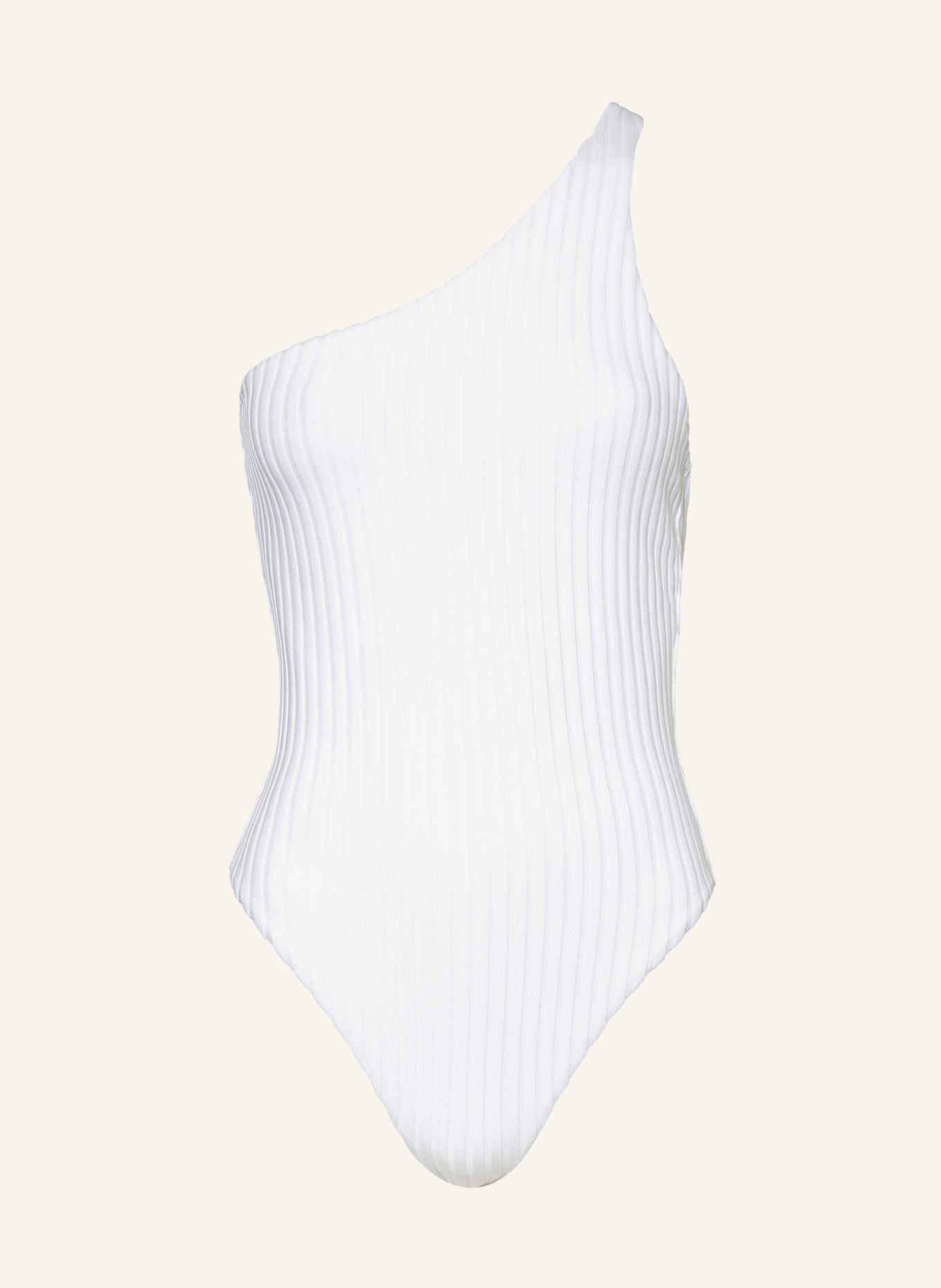 Calvin Klein One-Shoulder-Badeanzug ARCHIVE RIB, Farbe: WEISS (Bild 1)