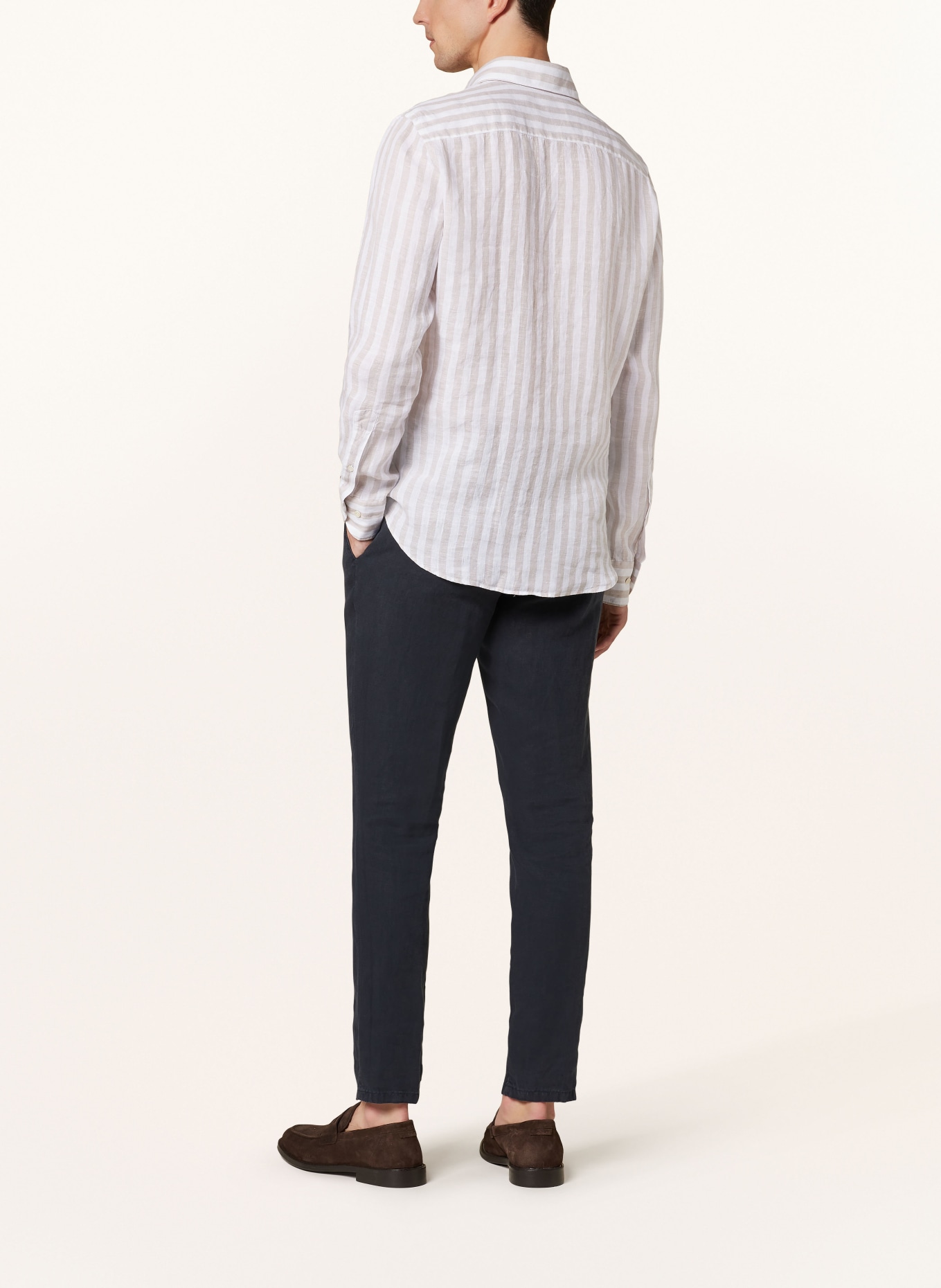 PROFUOMO Linen shirt comfort fit, Color: WHITE/ BEIGE (Image 3)