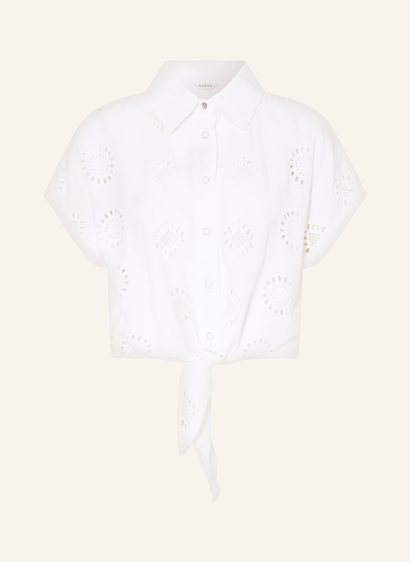 GUESS Dress BRIGITTE with broderie anglaise, Color: WHITE (Image 1)