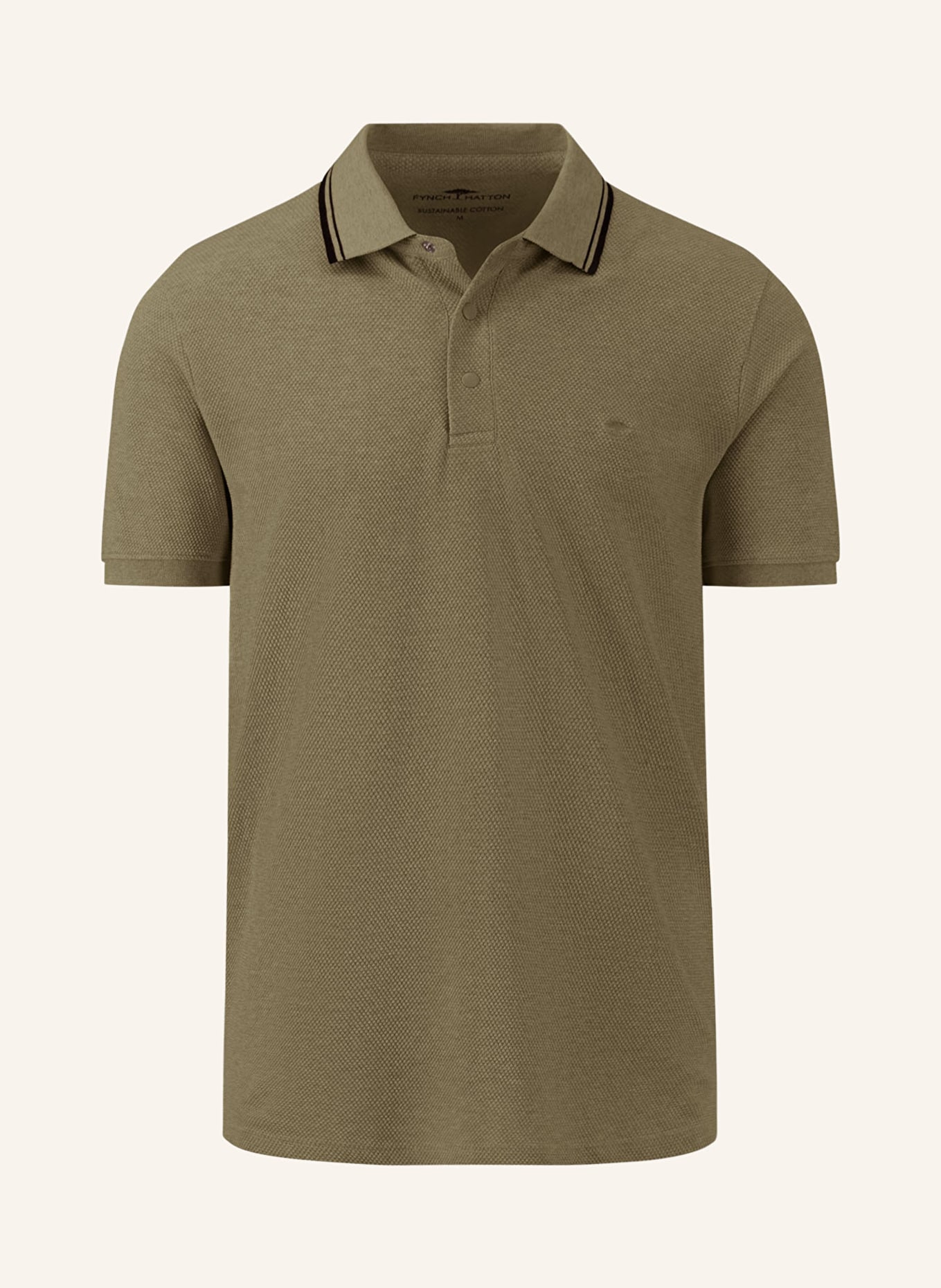 FYNCH-HATTON Piqué polo shirt, Color: OLIVE (Image 1)