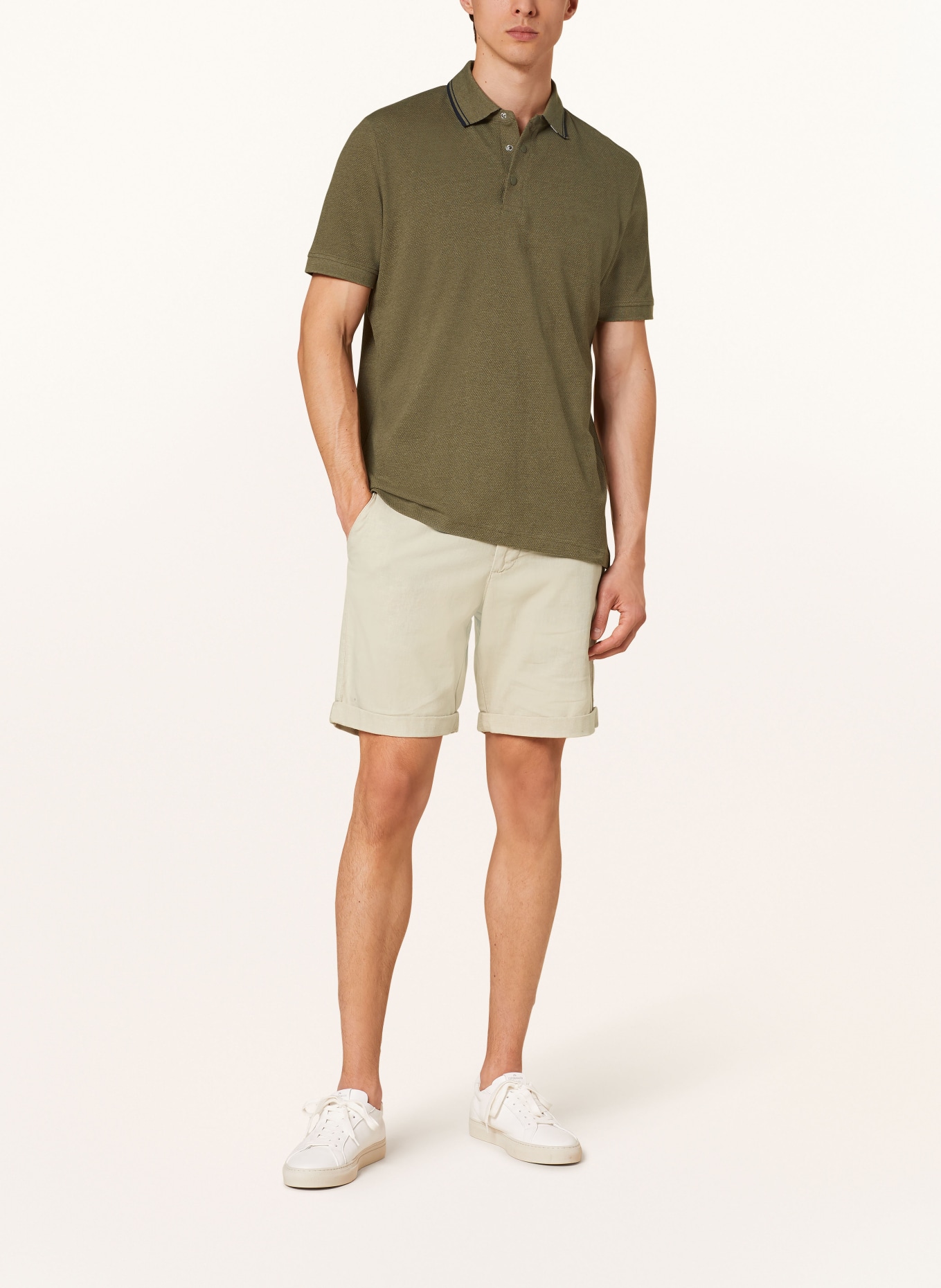FYNCH-HATTON Piqué polo shirt, Color: OLIVE (Image 2)