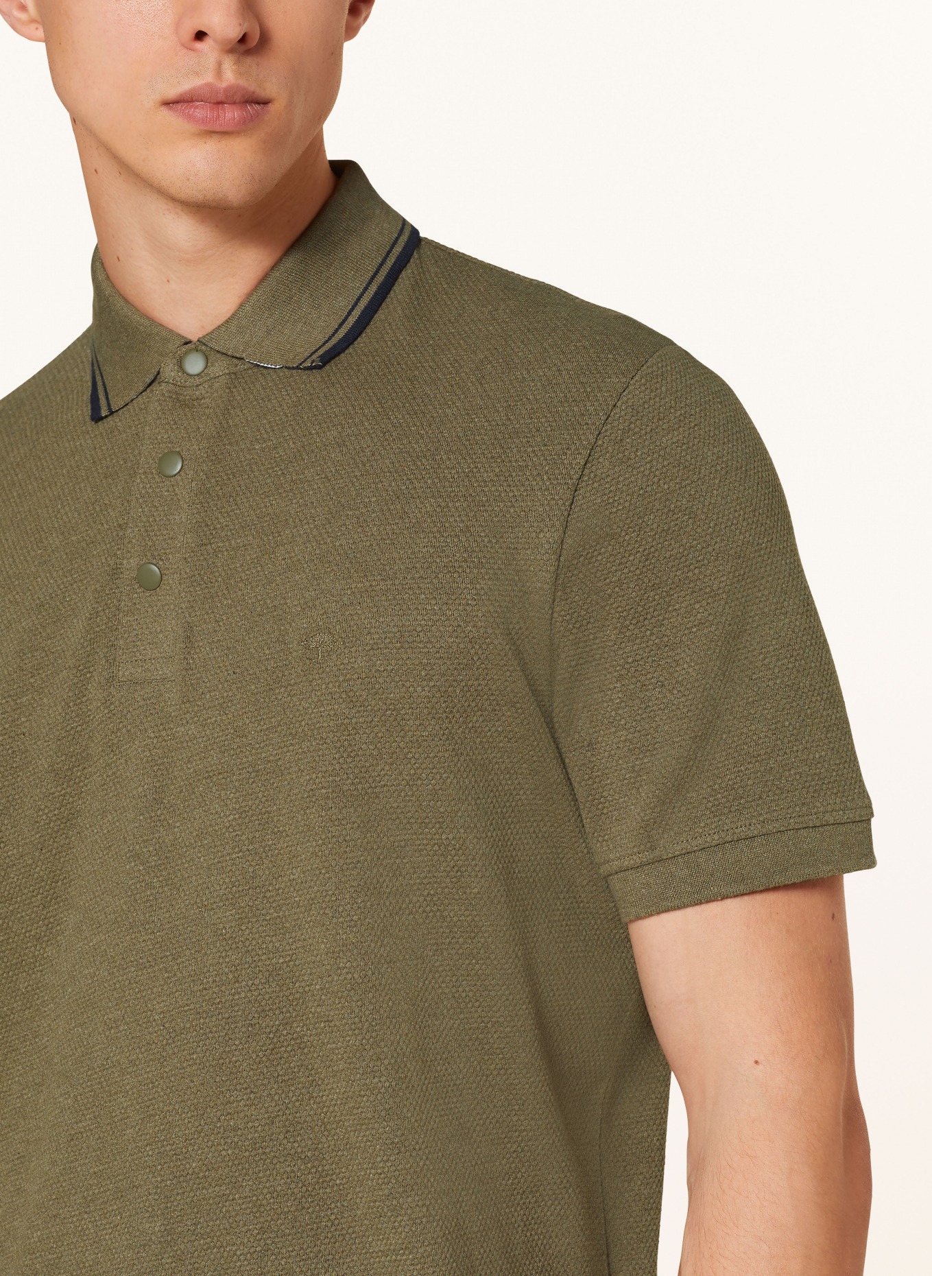 FYNCH-HATTON Piqué polo shirt, Color: OLIVE (Image 4)