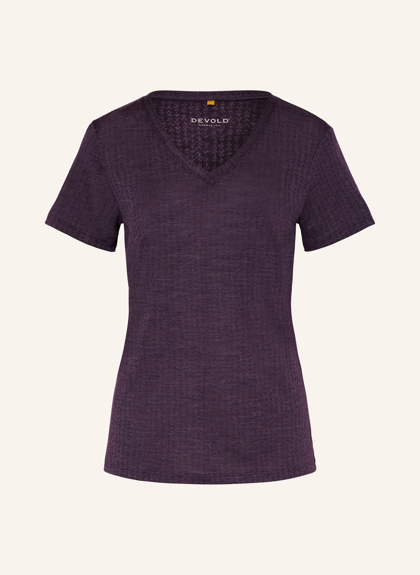 DEVOLD T-shirt HUMLA MERINO 170 z wełny merino, Kolor: FIOLETOWY (Obrazek 1)
