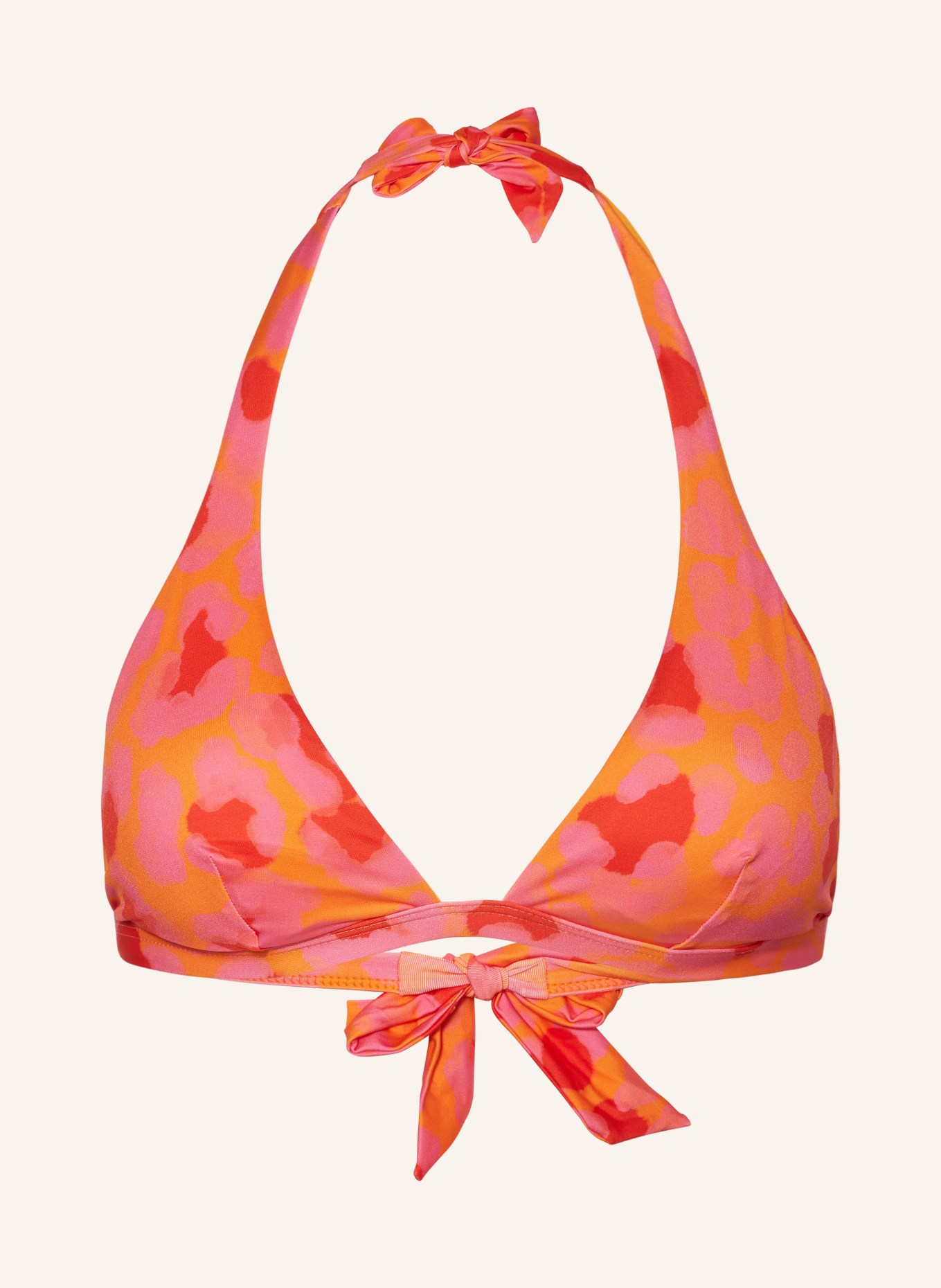 VILEBREQUIN Halter neck bikini top NEW LEOPARD, Color: ORANGE/ RED/ PINK (Image 1)
