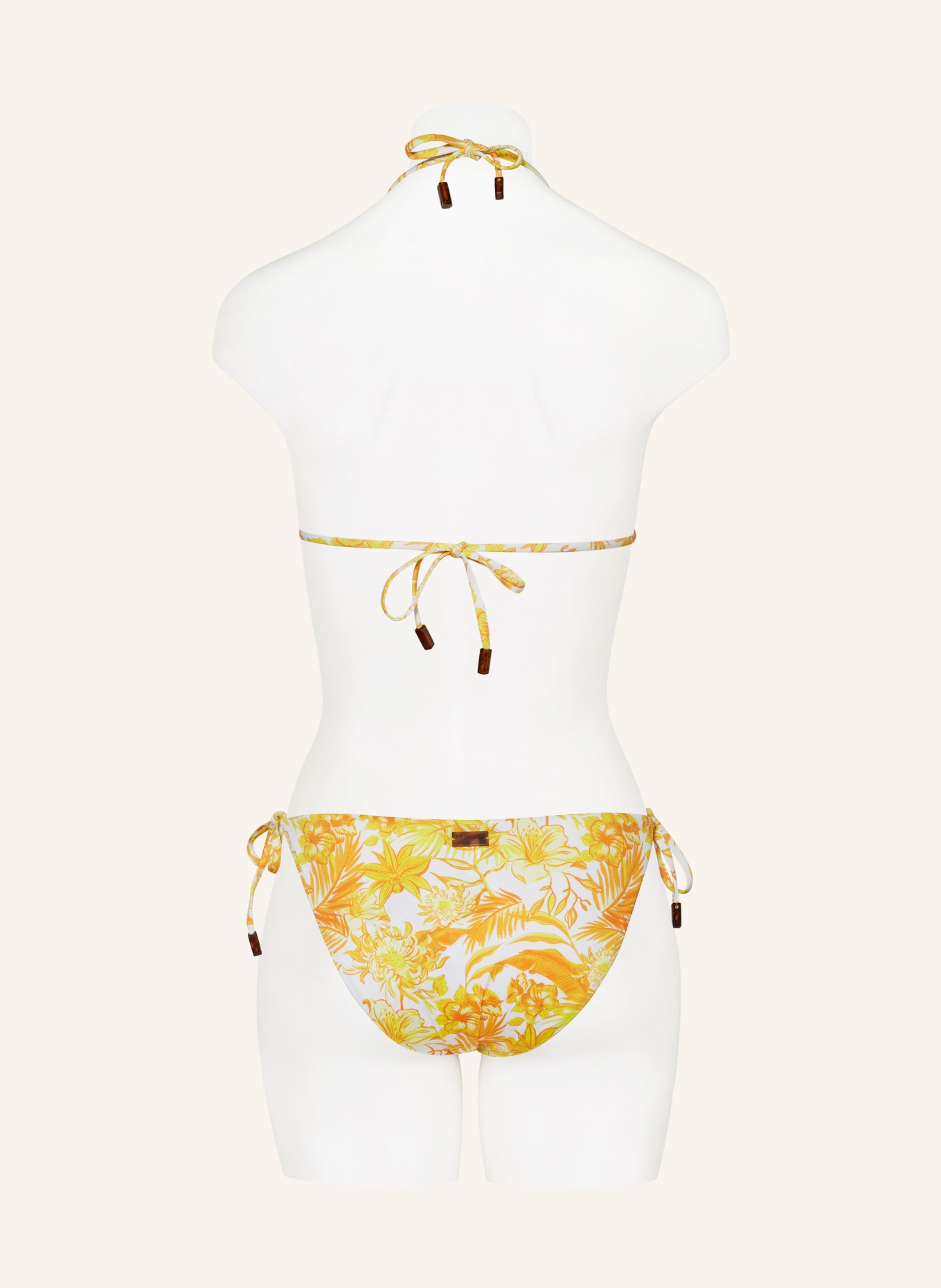 VILEBREQUIN Triangle bikini top TAHITI FLOWERS, Color: WHITE/ YELLOW/ ORANGE (Image 3)
