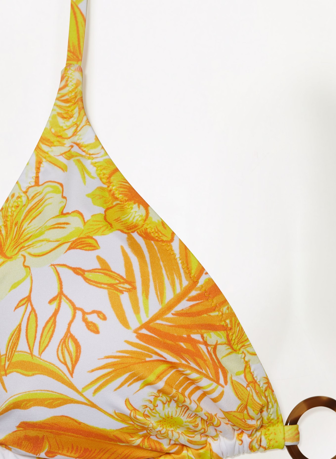 VILEBREQUIN Triangle bikini top TAHITI FLOWERS, Color: WHITE/ YELLOW/ ORANGE (Image 4)