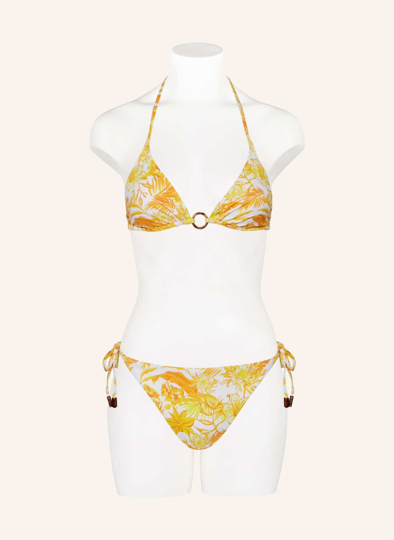 VILEBREQUIN Triangel-Bikini-Hose TAHITI FLOWERS, Farbe: WEISS/ GELB/ ORANGE (Bild 2)