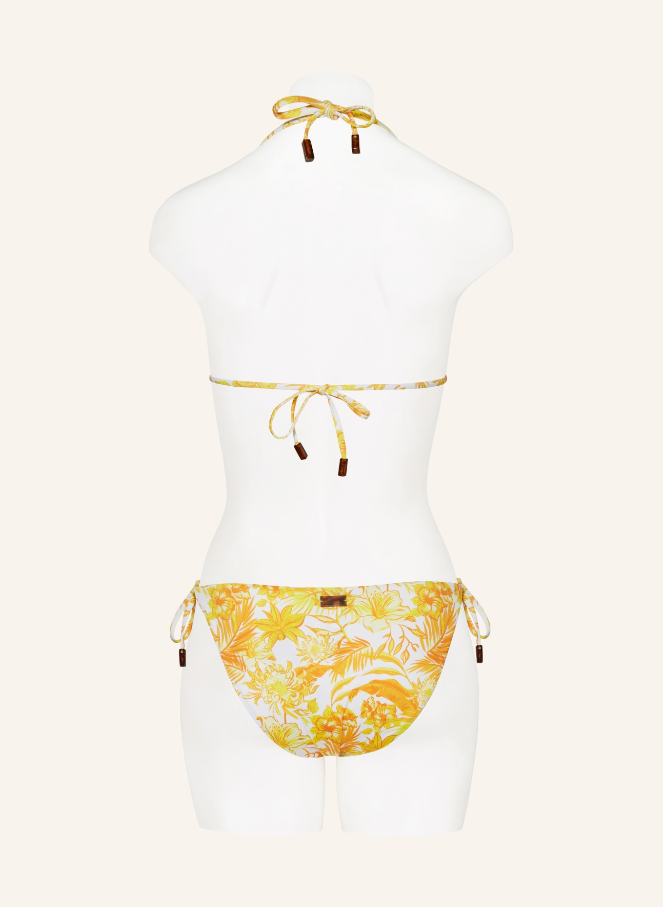 VILEBREQUIN Triangel-Bikini-Hose TAHITI FLOWERS, Farbe: WEISS/ GELB/ ORANGE (Bild 3)