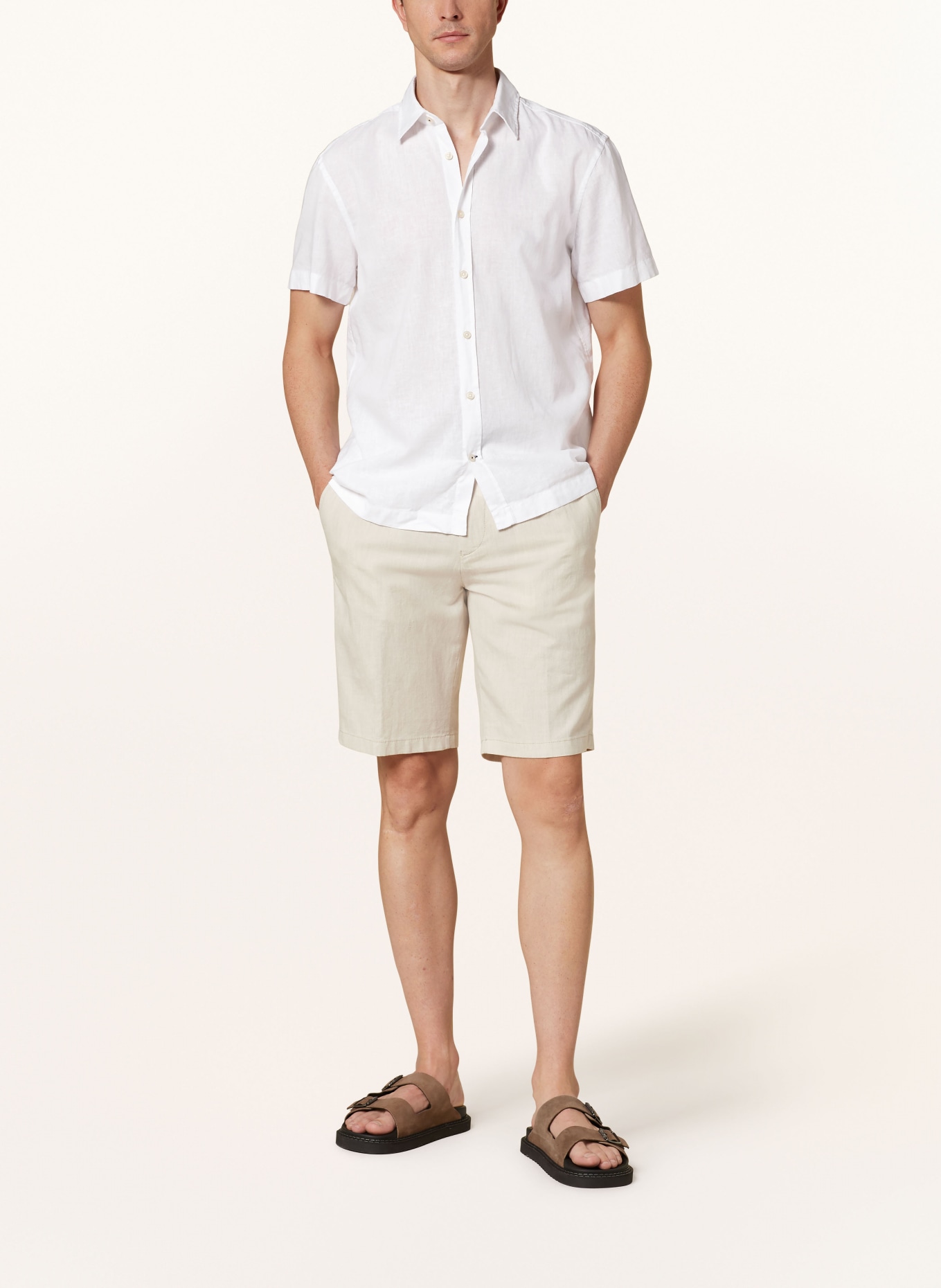 JOOP! JEANS Short sleeve shirt HARIS comfort fit with linen, Color: WHITE (Image 2)