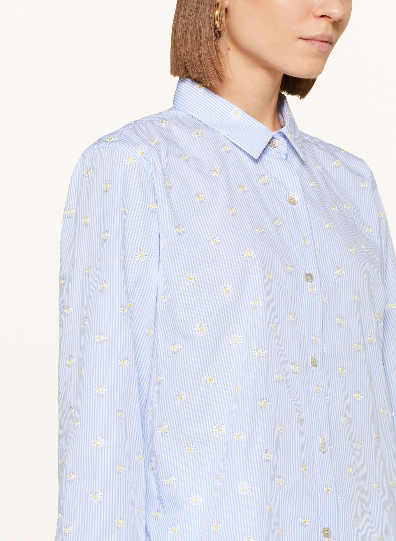 van Laack Shirt blouse LALEHS, Color: LIGHT BLUE/ WHITE (Image 4)