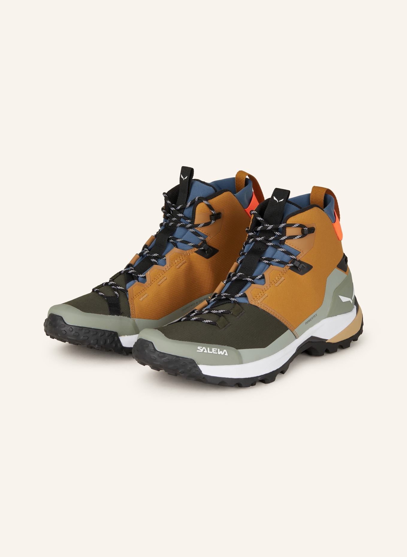 SALEWA Trekking shoes PUEZ MID POWERTEX, Color: BROWN/ KHAKI/ OLIVE (Image 1)
