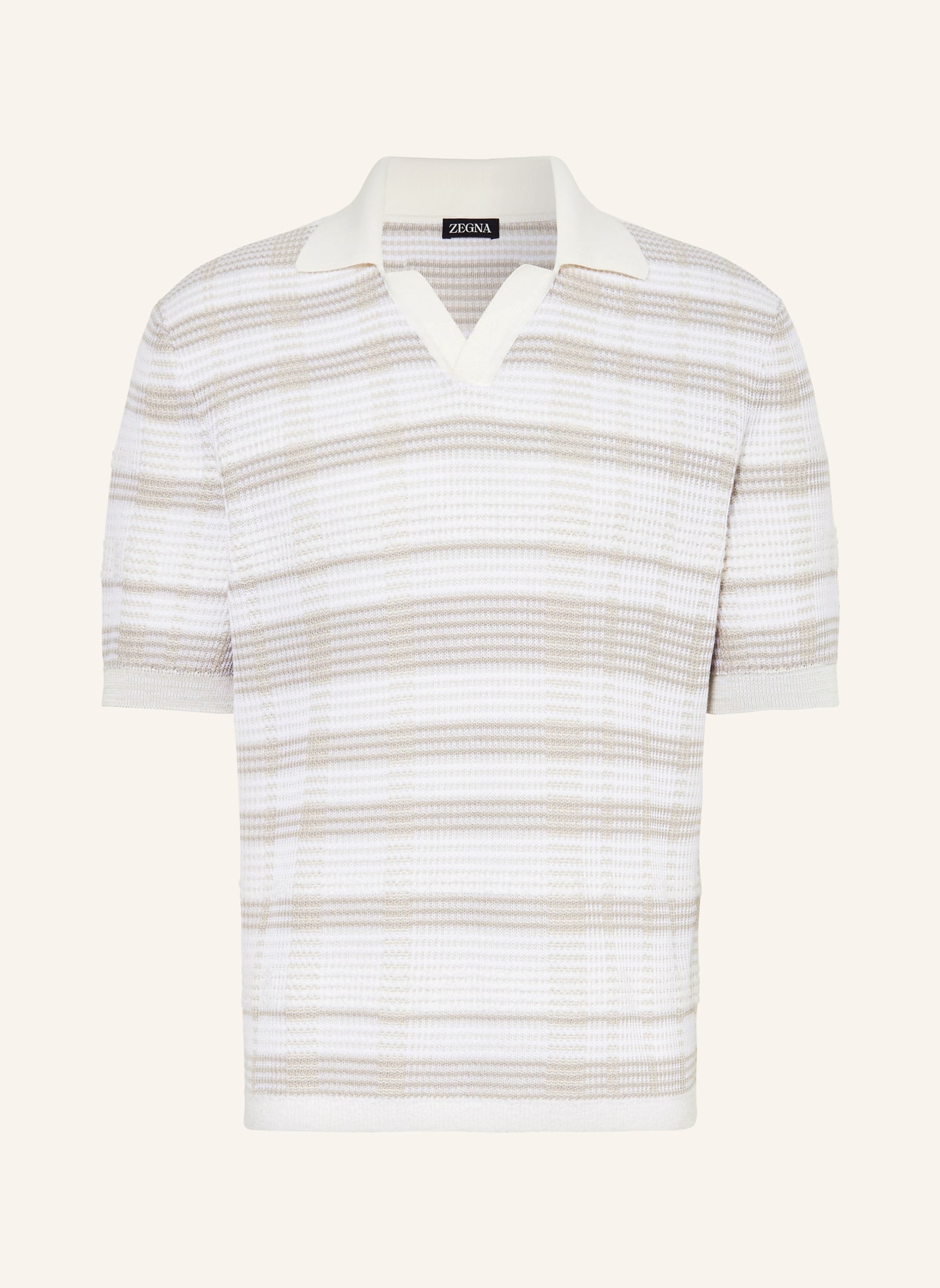 ZEGNA Knitted polo shirt, Color: WHITE/ ECRU/ TAUPE (Image 1)