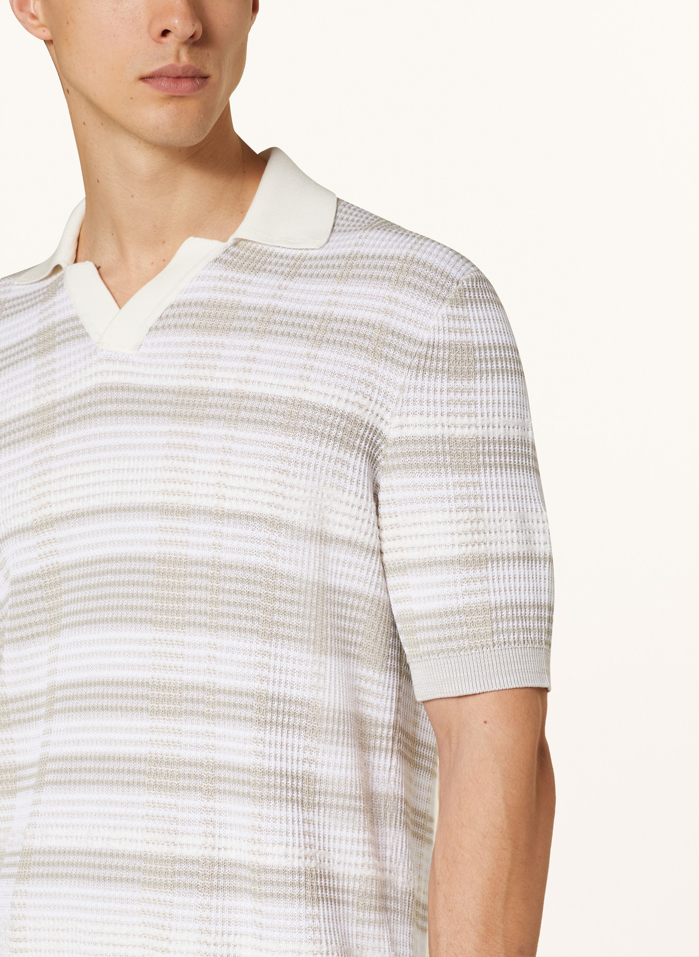 ZEGNA Knitted polo shirt, Color: WHITE/ ECRU/ TAUPE (Image 4)