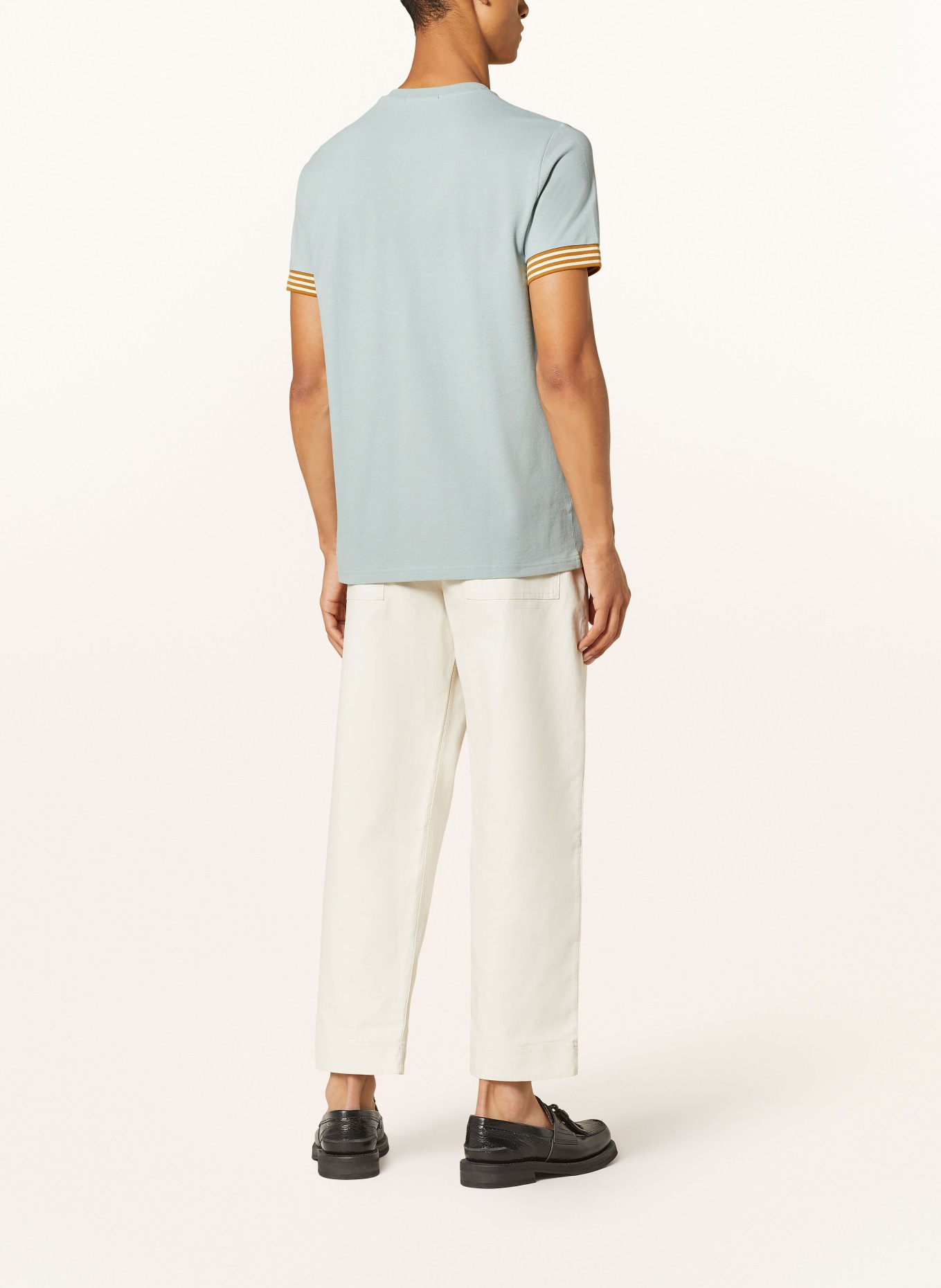 FRED PERRY Piqué T-shirt, Color: LIGHT BLUE (Image 3)