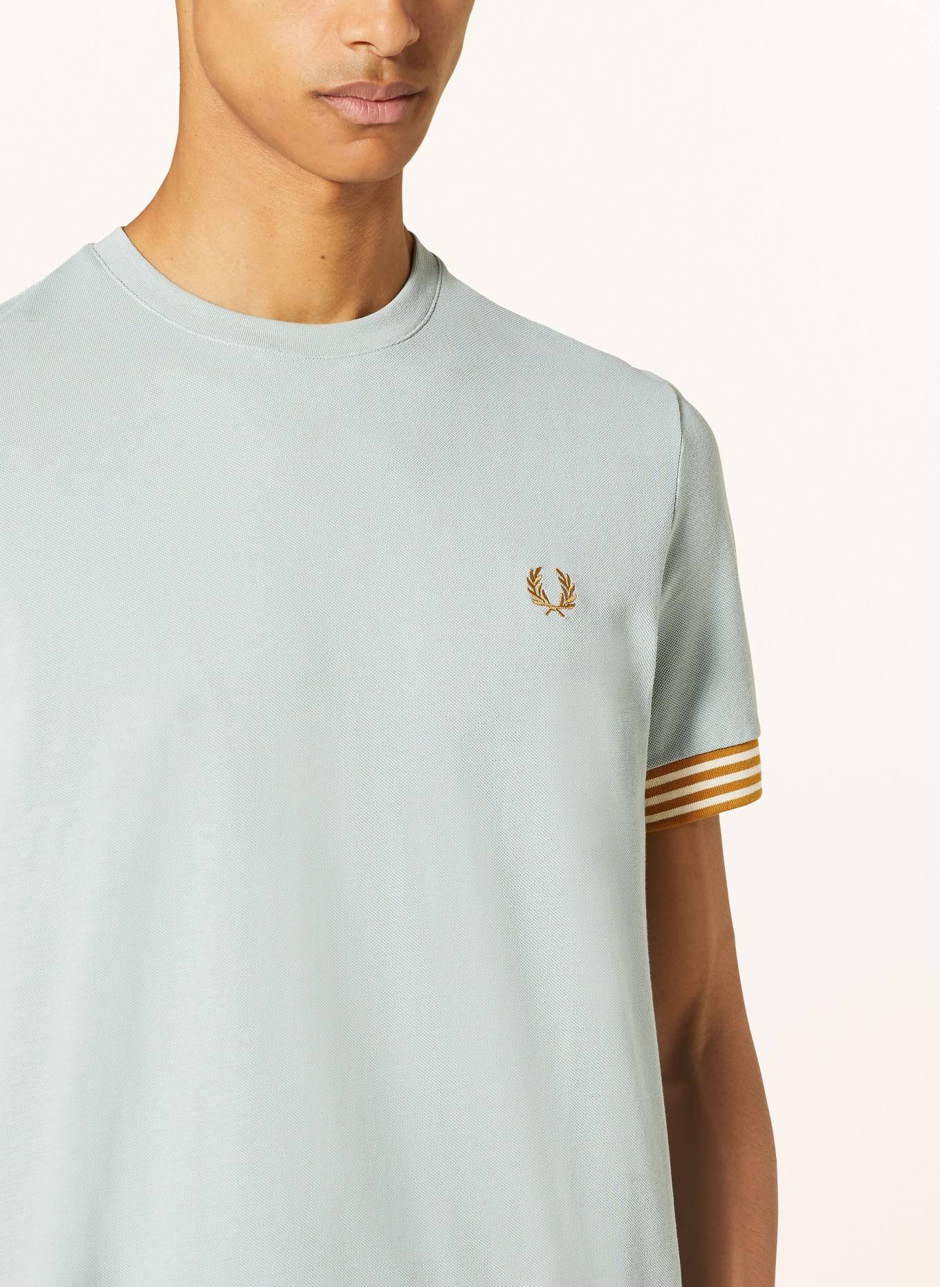 FRED PERRY T-Shirt aus Piqué, Farbe: HELLBLAU (Bild 4)