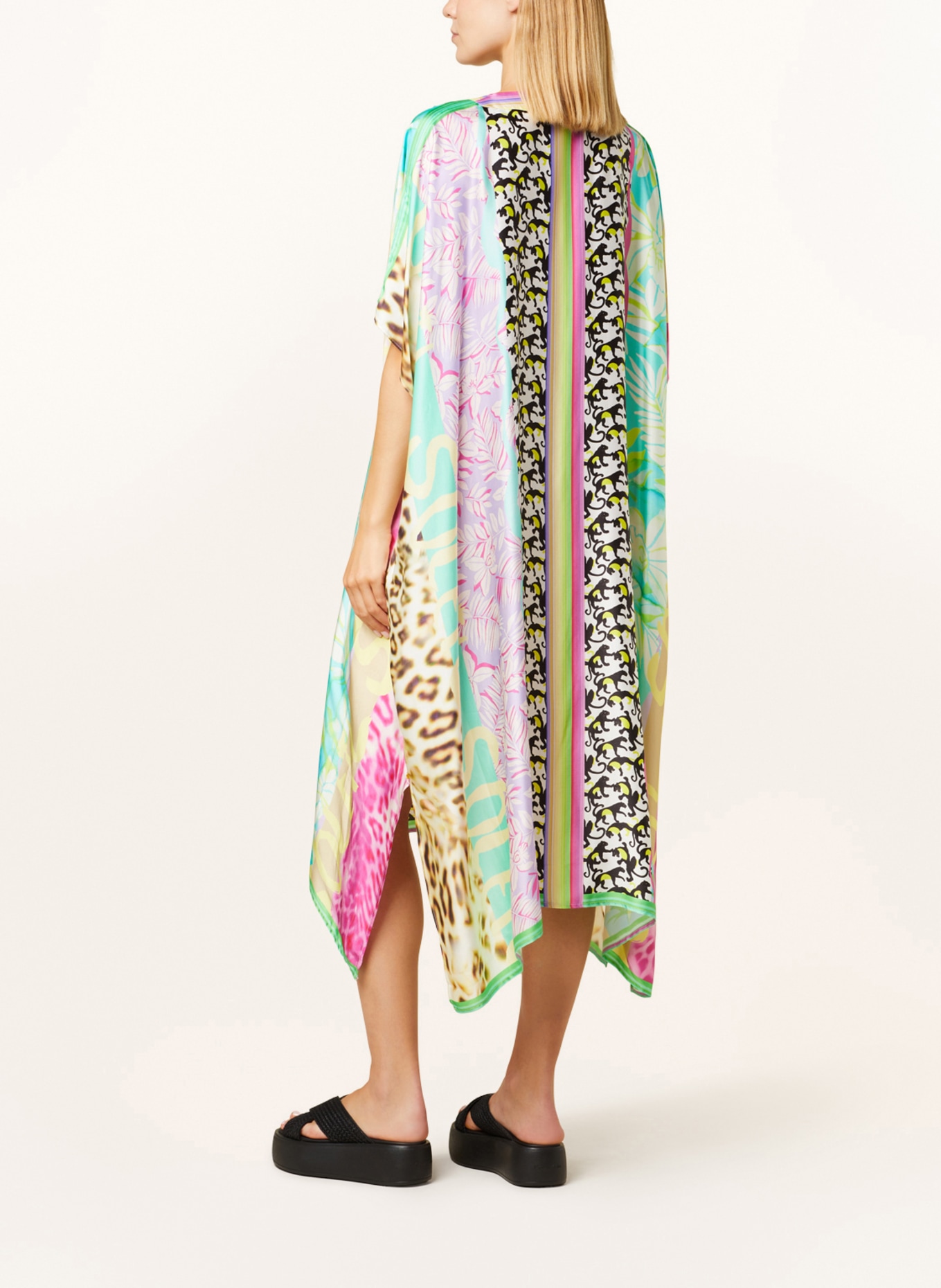 yippie hippie Sukienka letnia typu kaftan, Kolor: TURKUSOWY/ ŻÓŁTY/ MOCNORÓŻOWY (Obrazek 3)