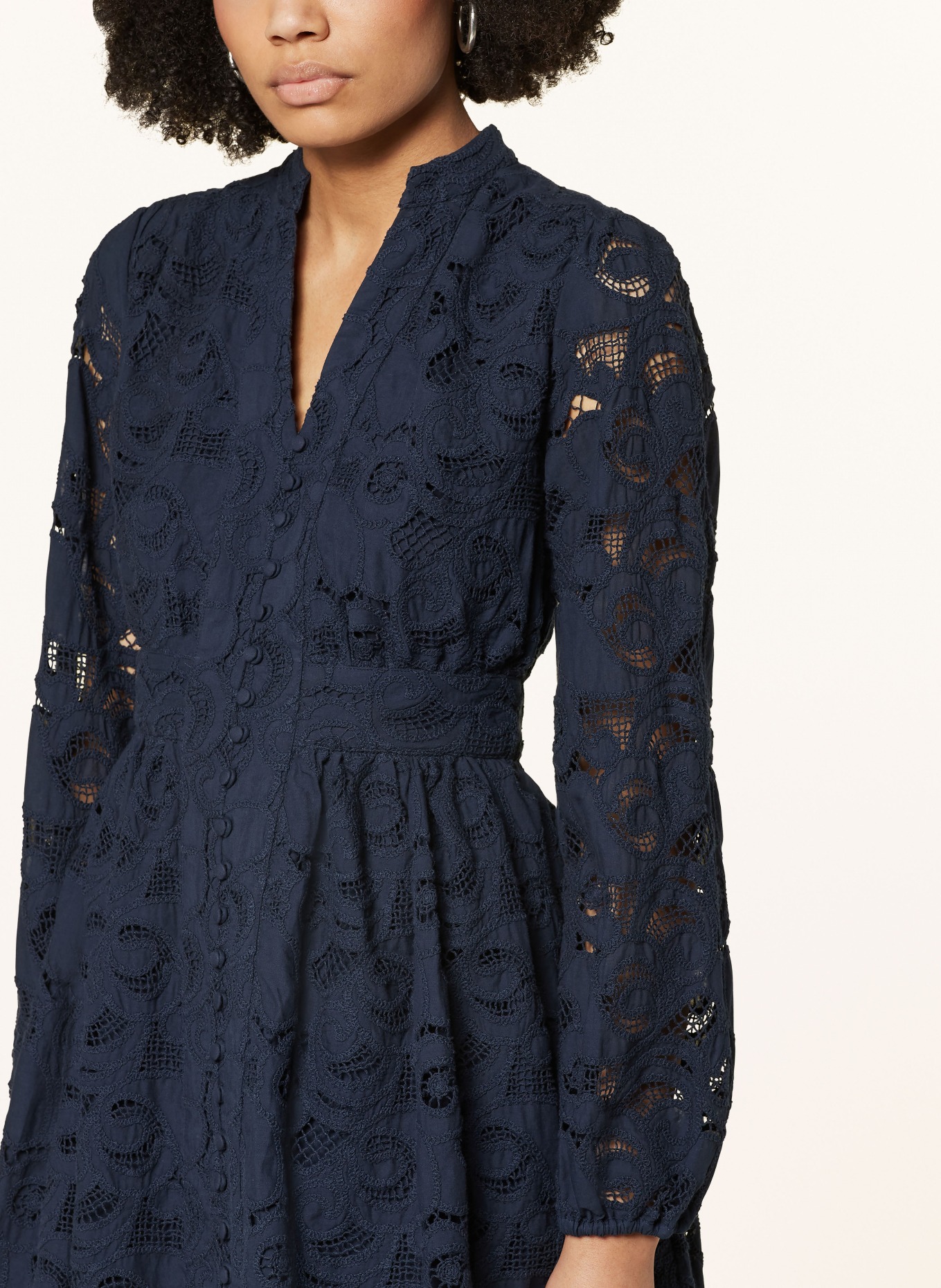 MRS & HUGS Kleid aus Lochspitze: DUNKELBLAU