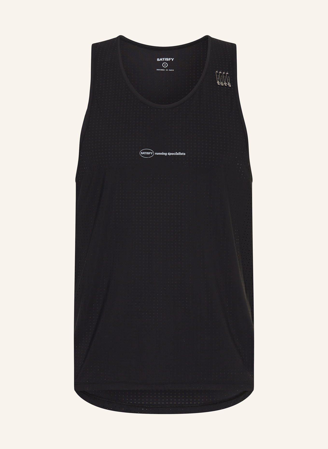 SATISFY Running top SPACE-O™, Color: BLACK (Image 1)