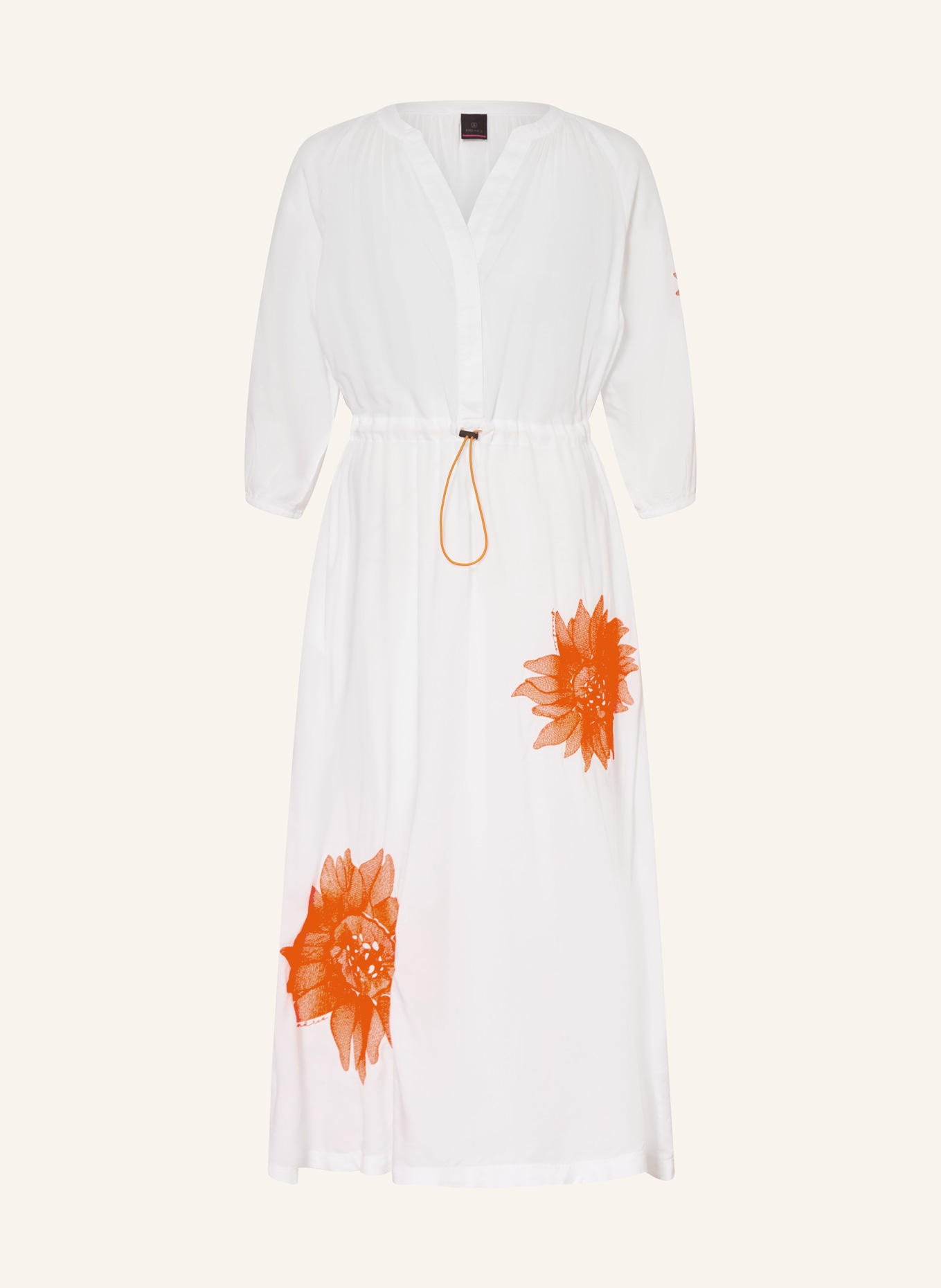 FIRE+ICE Beach dress OLIVIA with 3/4 sleeves, Color: CREAM/ NEON ORANGE (Image 1)