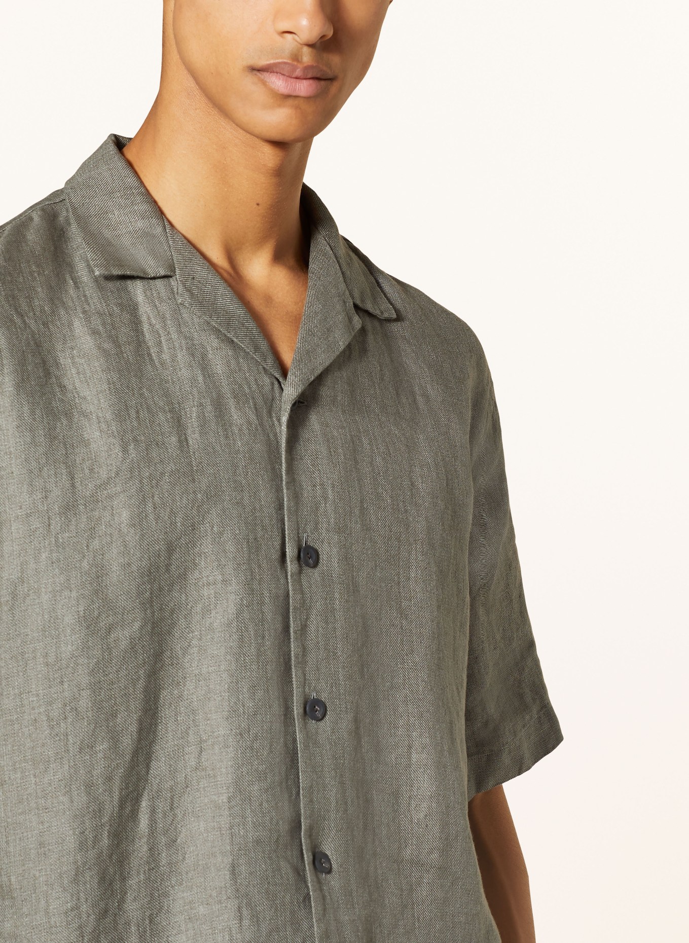 ETON Resort shirt relaxed fit made of linen, Color: GRAY (Image 4)