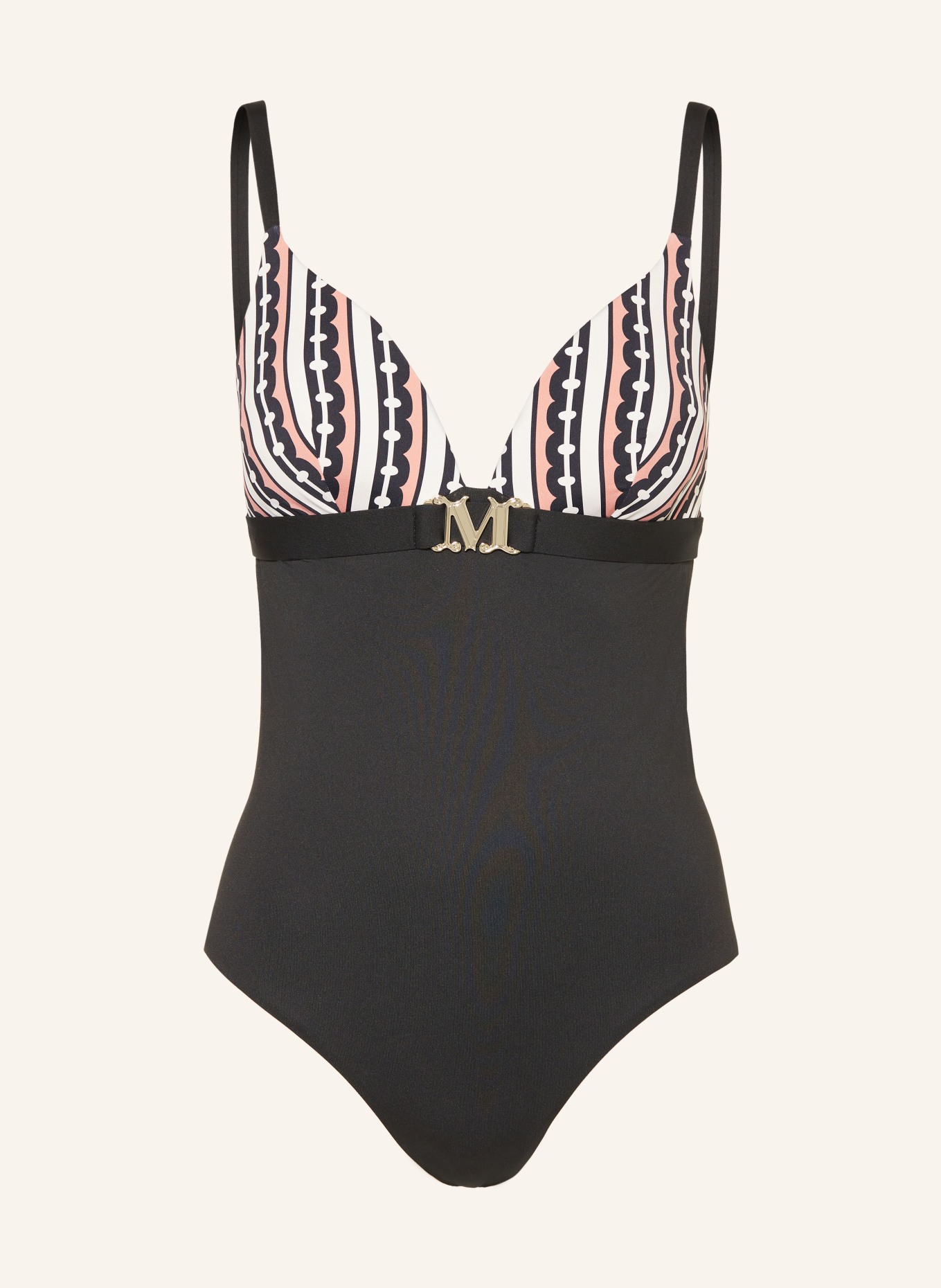 Max Mara BEACHWEAR Swimsuit CRISTAL, Color: BLACK/ CREAM/ LIGHT RED (Image 1)