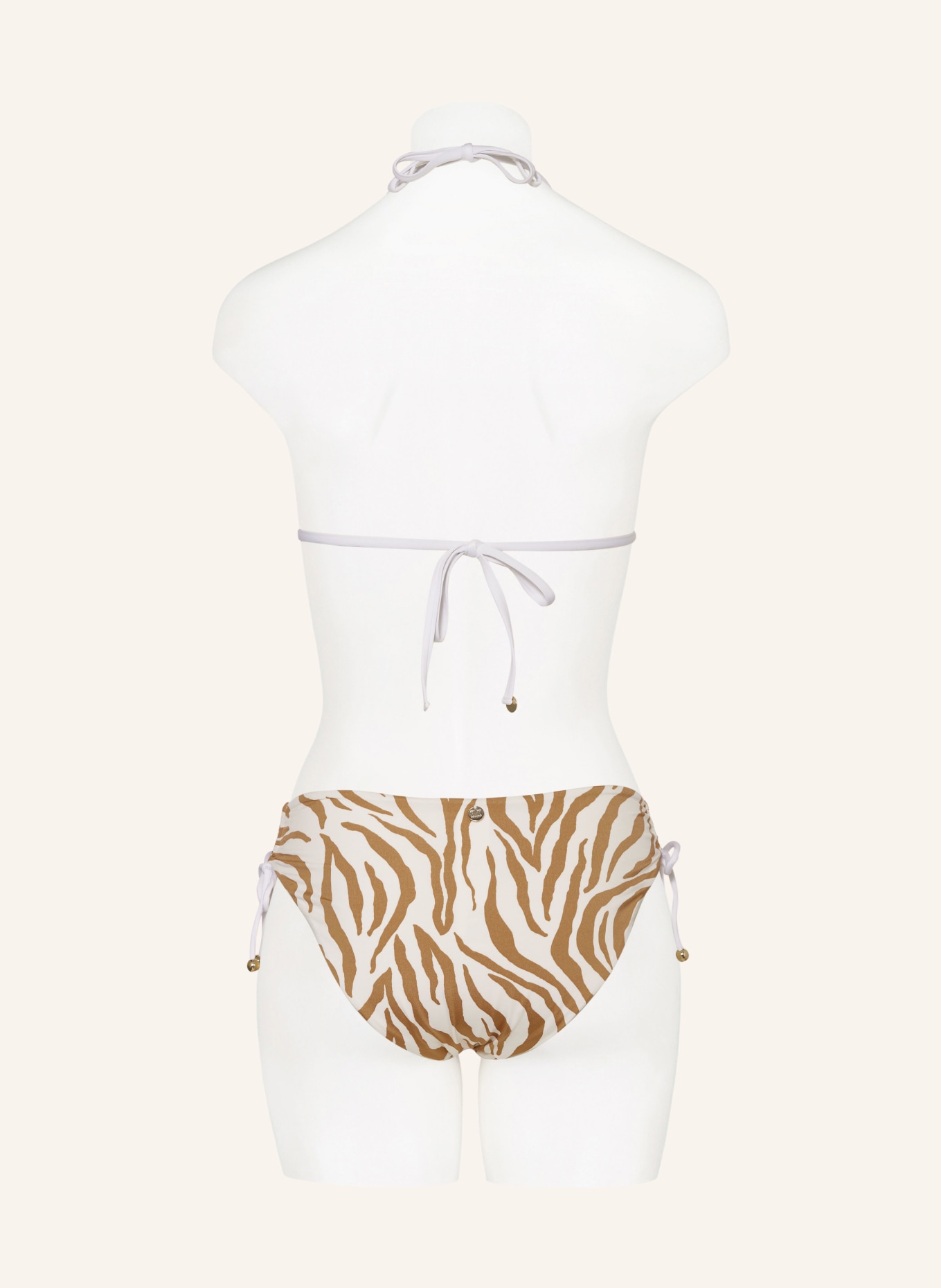 Max Mara BEACHWEAR Triangle bikini top AURORA, Color: WHITE/ BEIGE (Image 3)