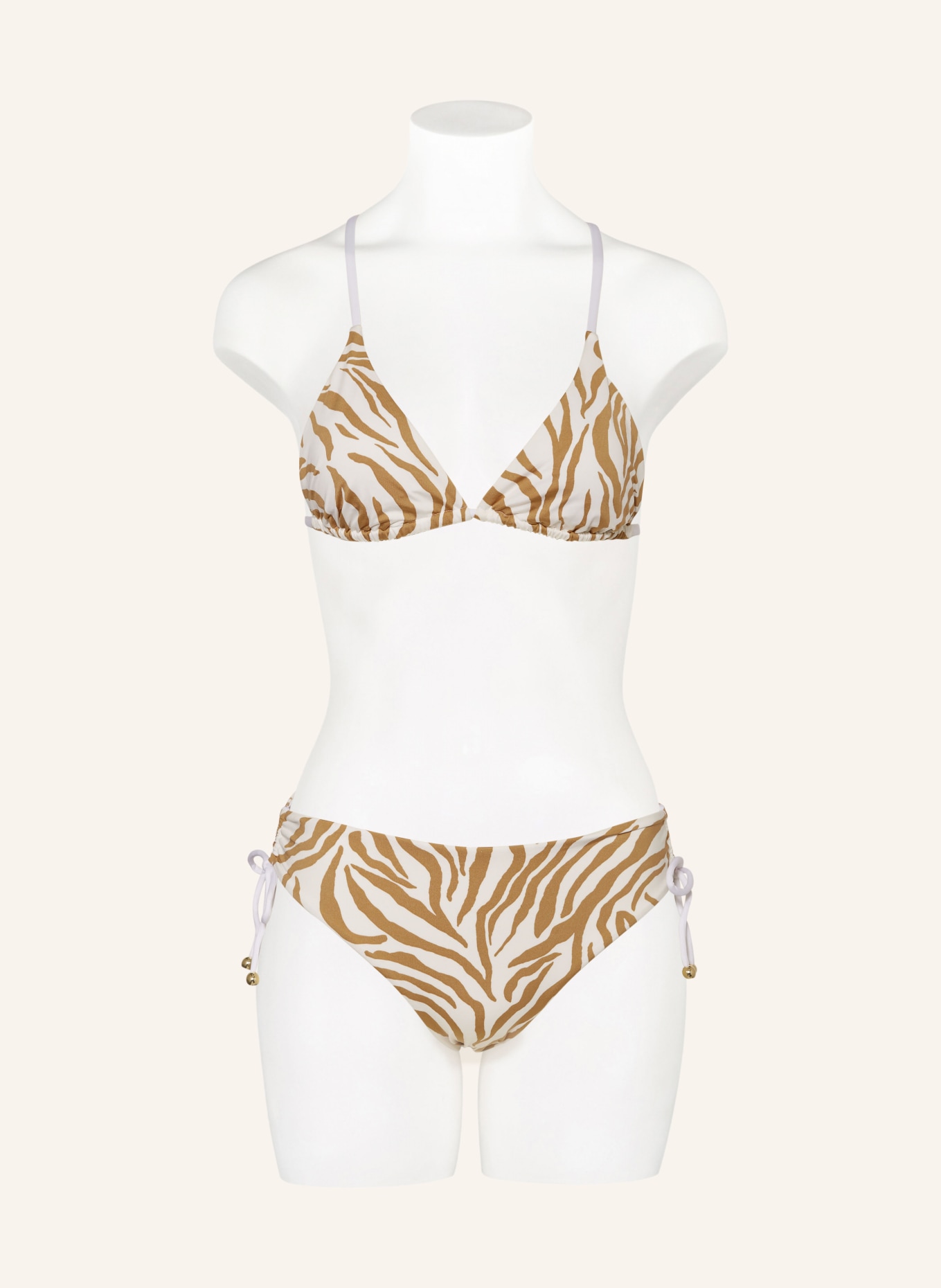 Max Mara BEACHWEAR Triangle bikini top AURORA, Color: WHITE/ BEIGE (Image 4)