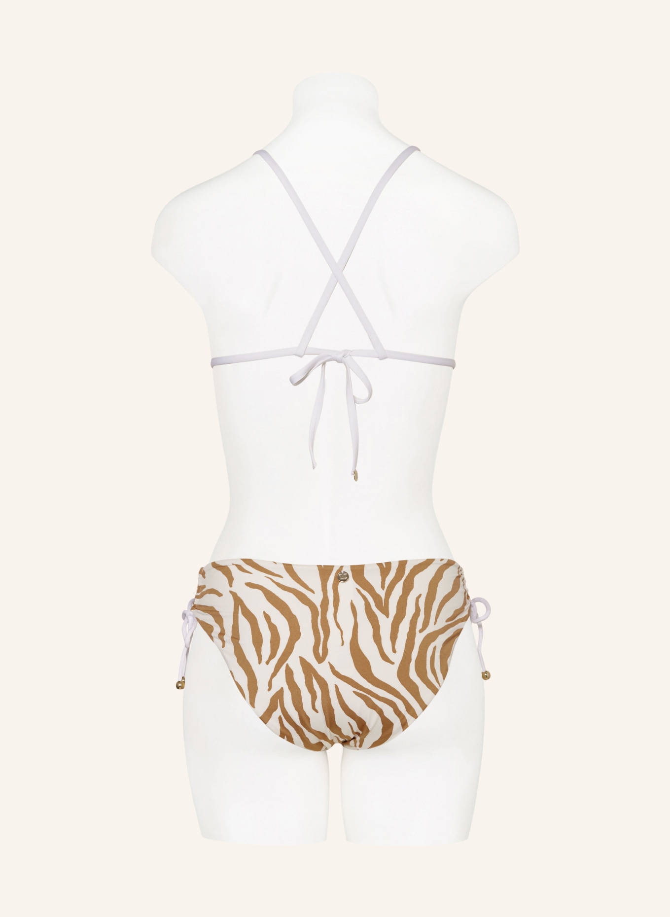 Max Mara BEACHWEAR Triangle bikini top AURORA, Color: WHITE/ BEIGE (Image 5)