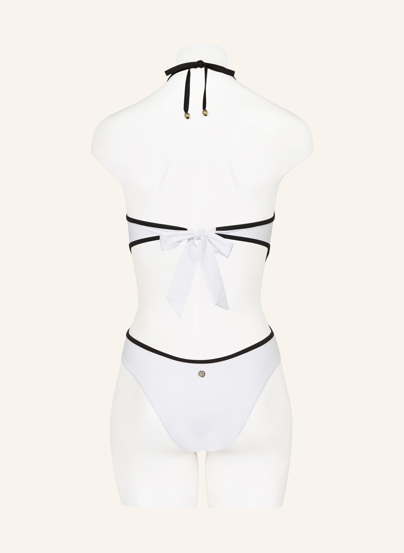 Max Mara BEACHWEAR Halter neck swimsuit CASILDA, Color: WHITE/ BLACK (Image 3)
