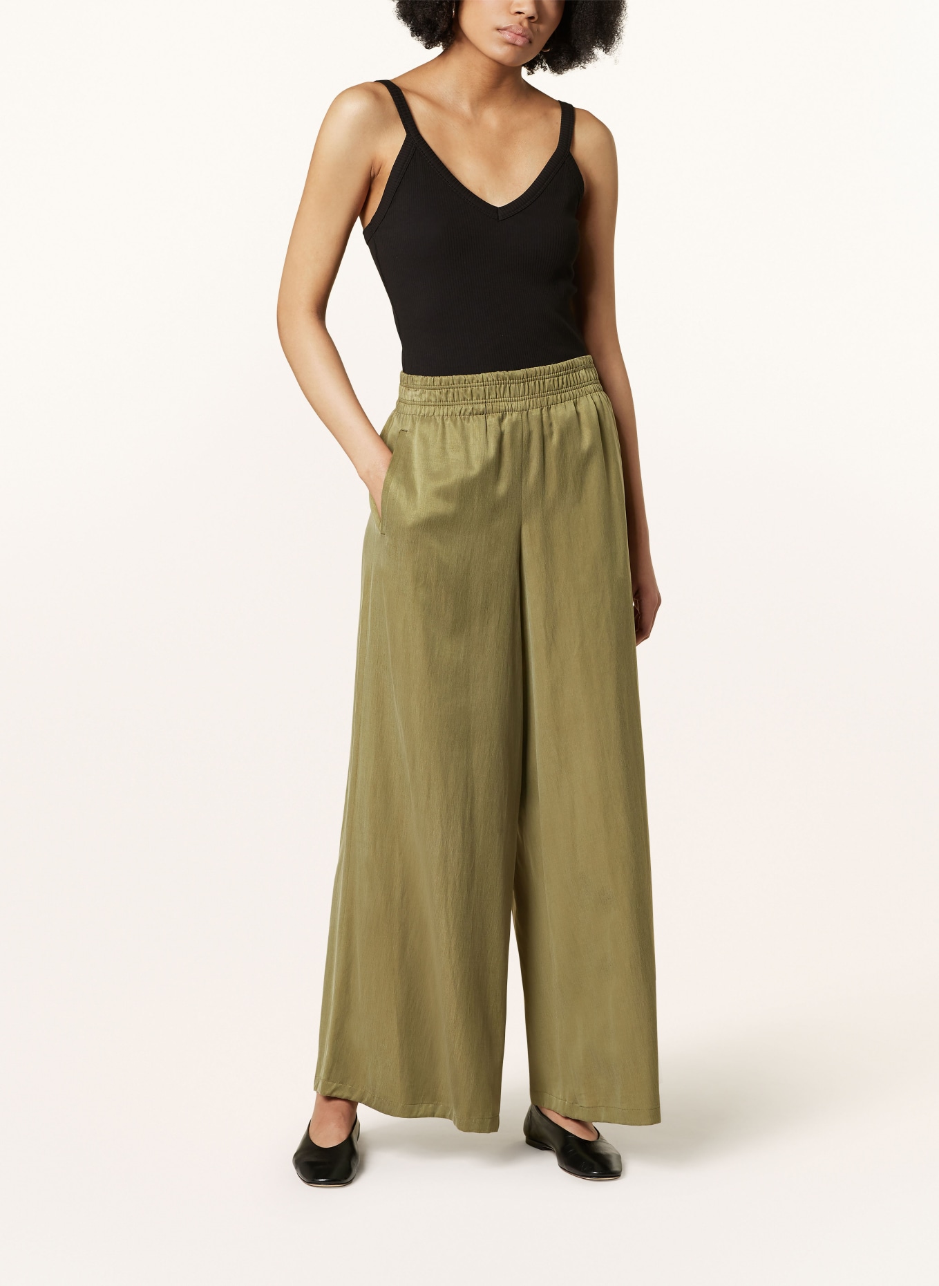 DRYKORN Wide leg trousers CEILING, Color: OLIVE (Image 2)