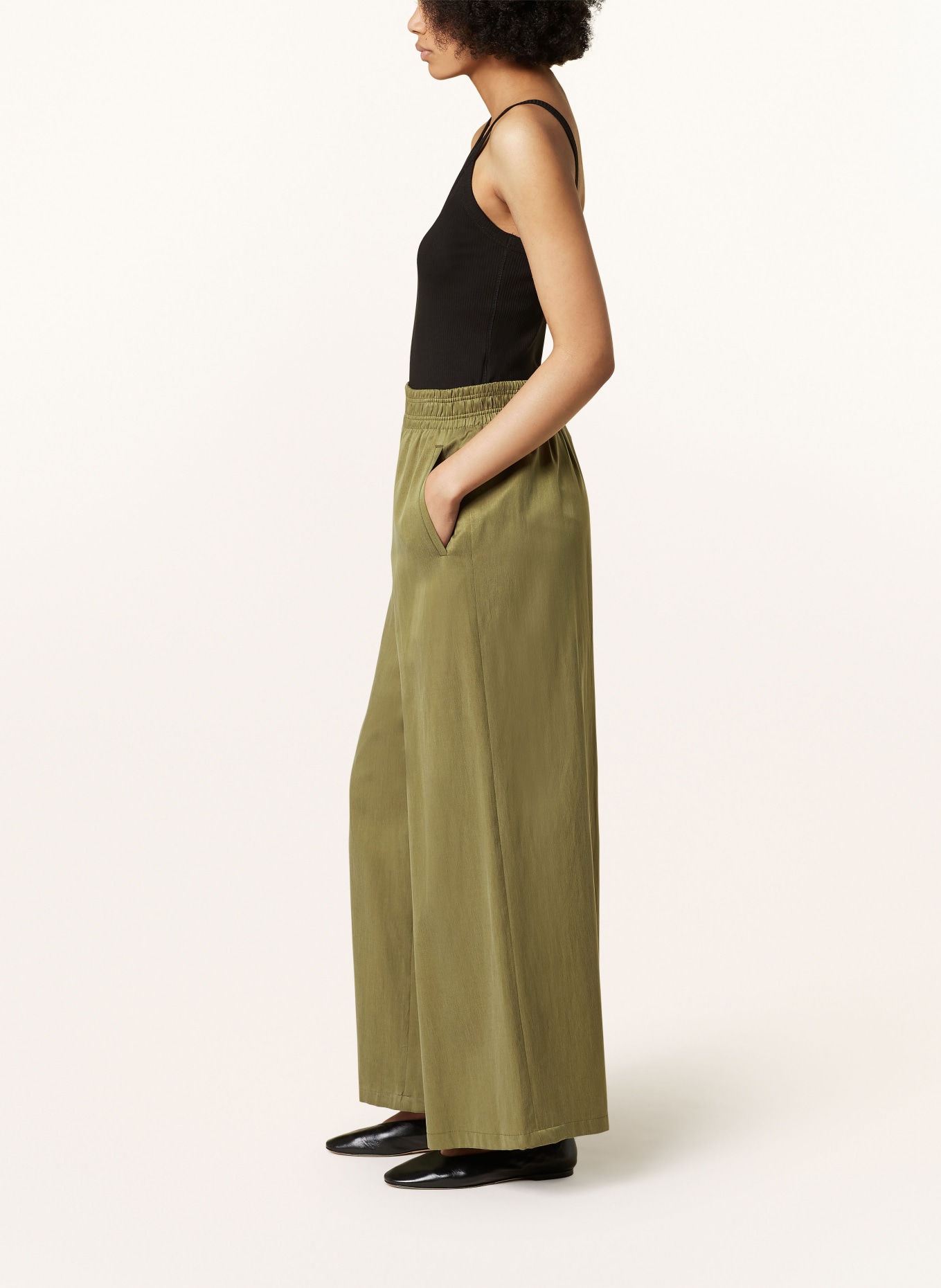 DRYKORN Wide leg trousers CEILING, Color: OLIVE (Image 4)