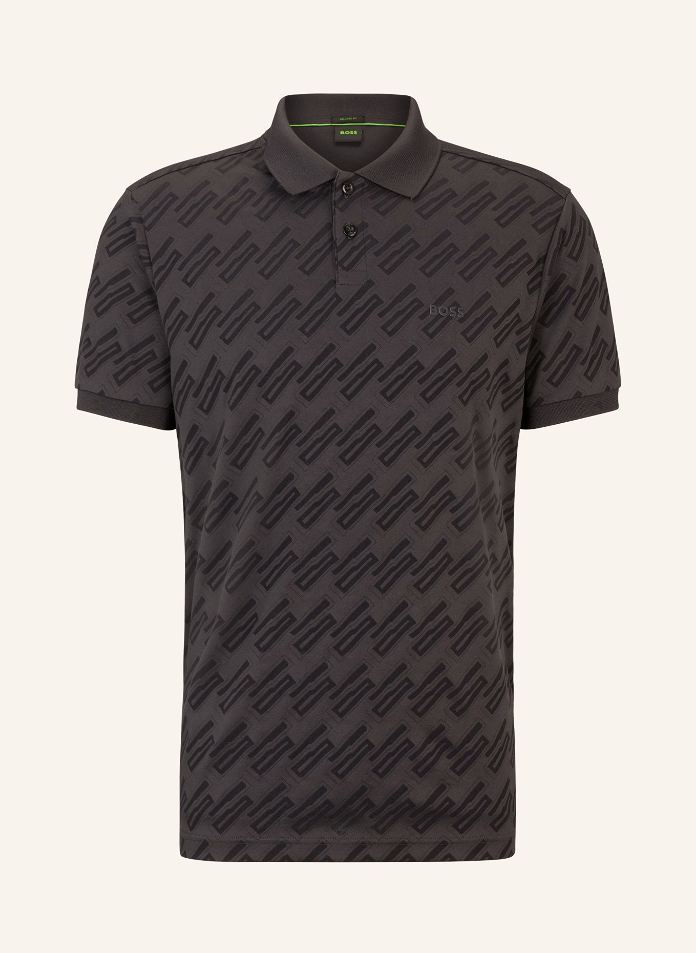 BOSS Jersey polo shirt PIRAX, Color: DARK GRAY/ BLACK (Image 1)