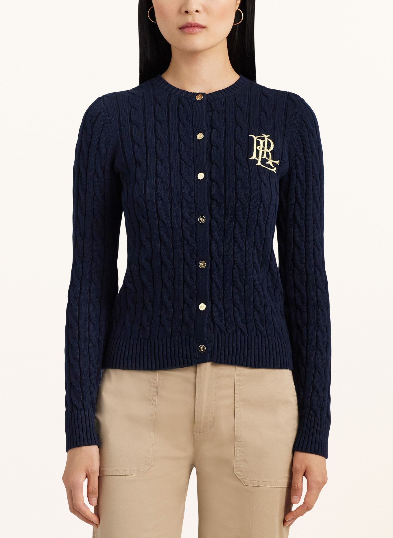 LAUREN RALPH LAUREN Strickjacke: DUNKELBLAU