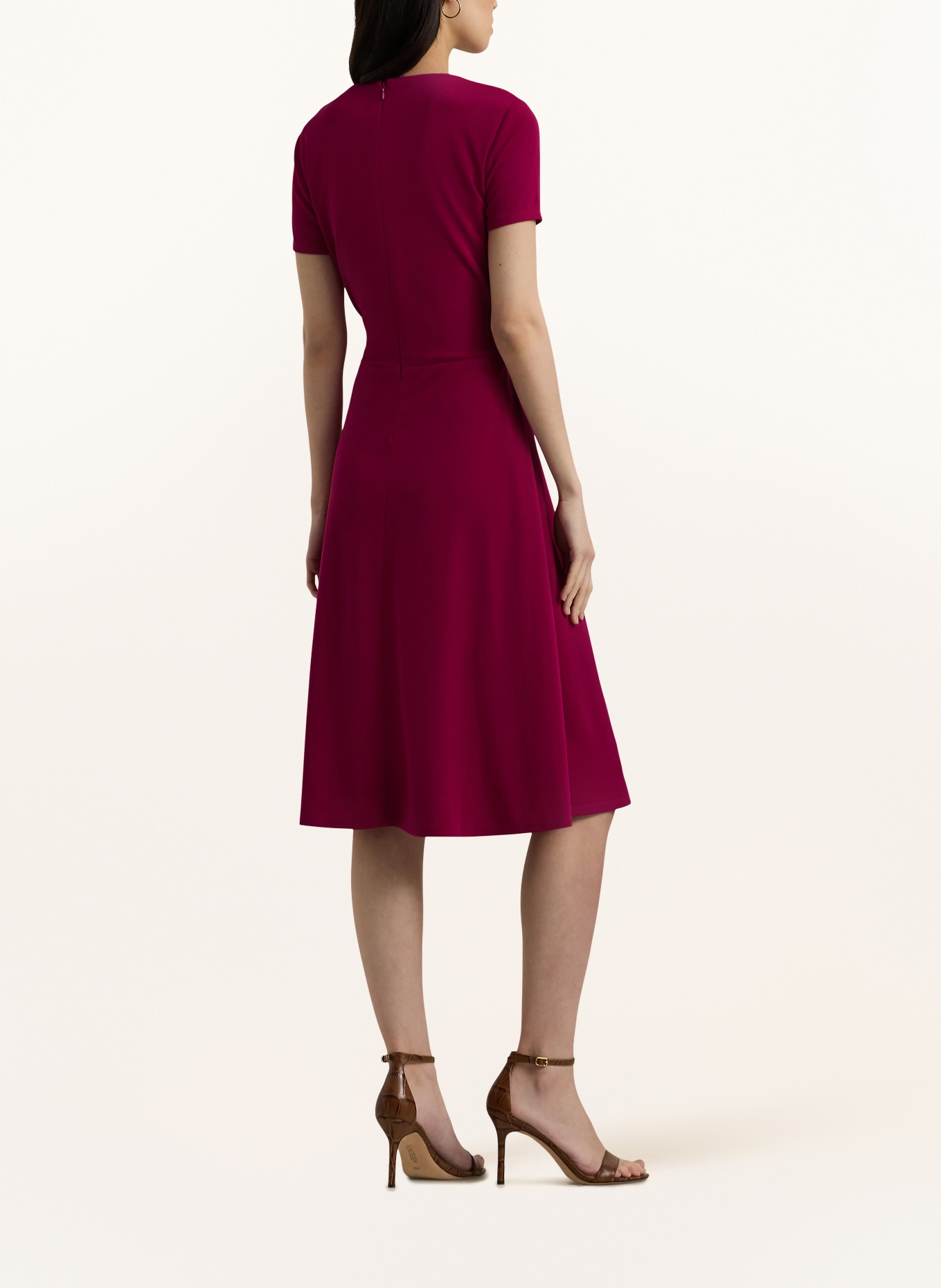 LAUREN RALPH LAUREN Jersey jurk in wikkelstijl: FUCHSIA