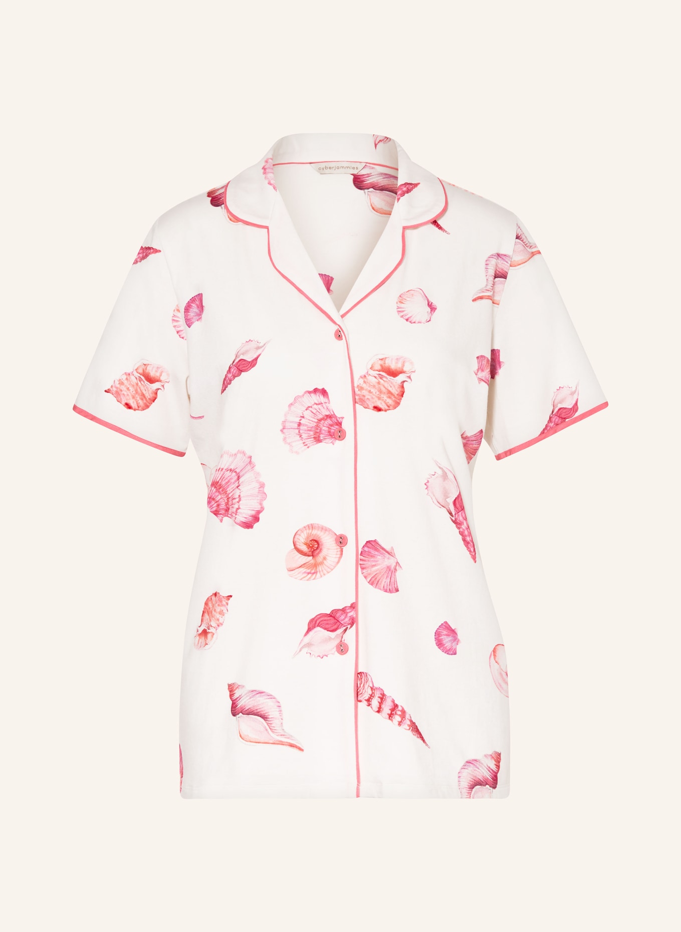cyberjammies Koszulka od piżamy SHELLY CREAM SHELL, Kolor: BIAŁY/ MOCNORÓŻOWY/ RÓŻOWY (Obrazek 1)