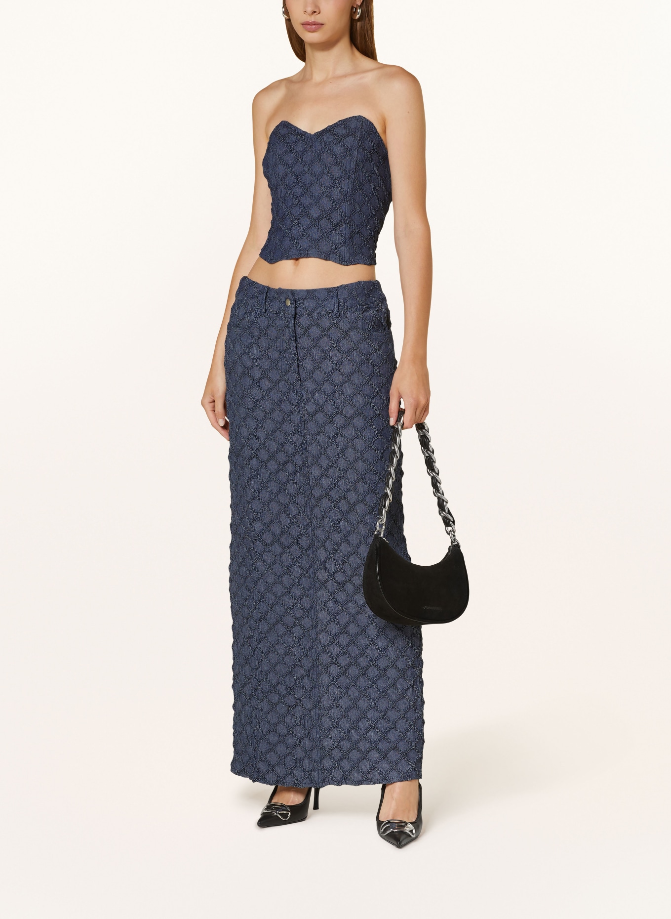 SOMETHINGNEW Skirt SNKATHRIN in denim look, Color: DARK BLUE (Image 2)