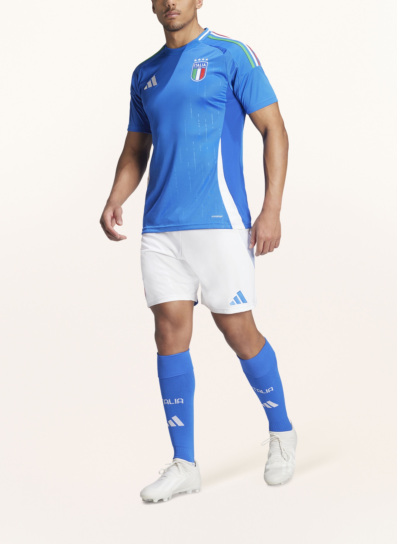 adidas Away kit jersey ITALY 24 for men, Color: WHITE/ BLUE (Image 2)