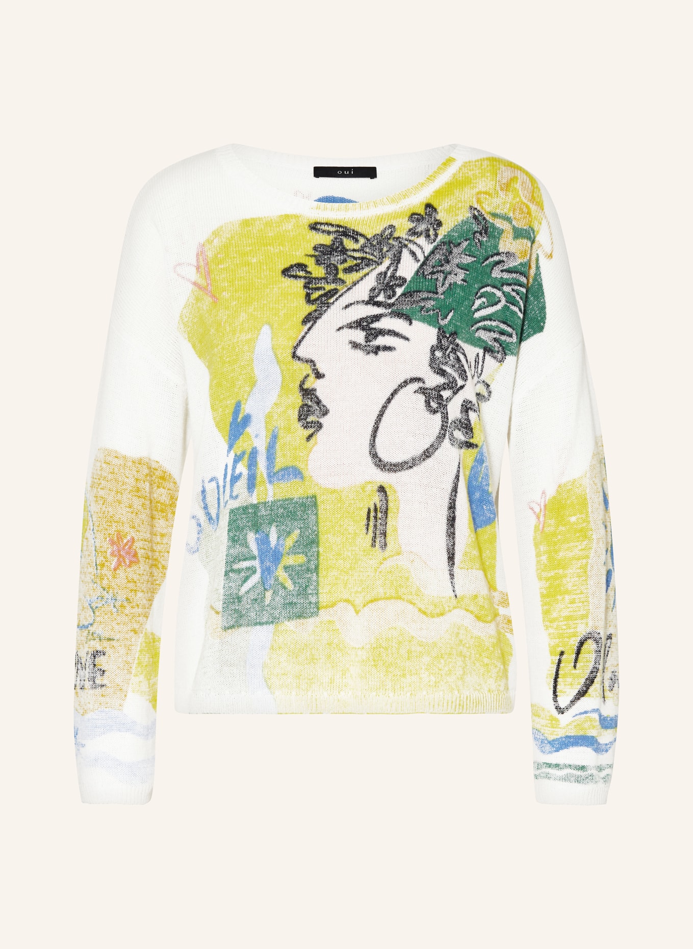 oui Sweater, Color: WHITE/ YELLOW/ GREEN (Image 1)